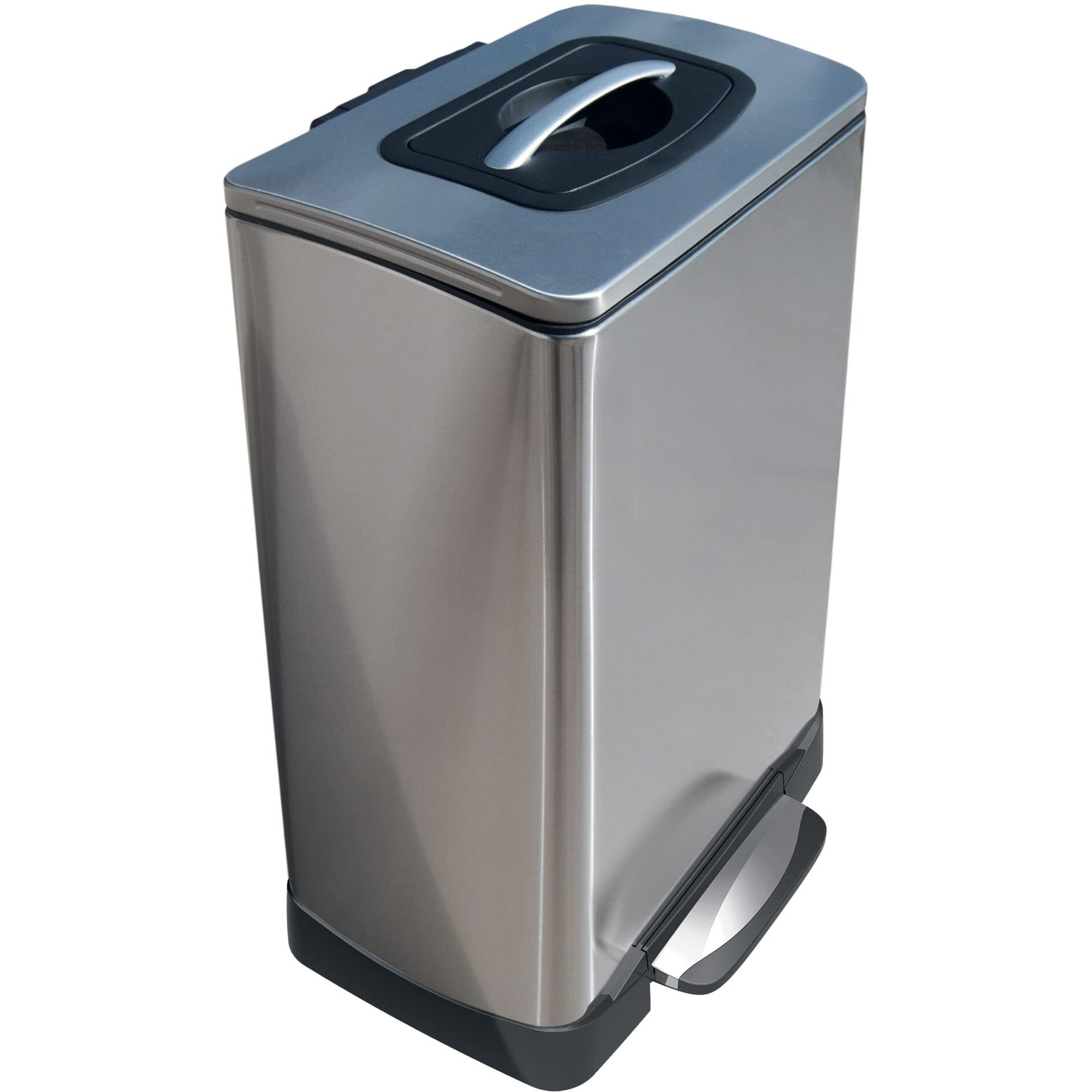 Household Essentials Trash Krusher Manual Trash Compactor, 40 L, Stainless Steel