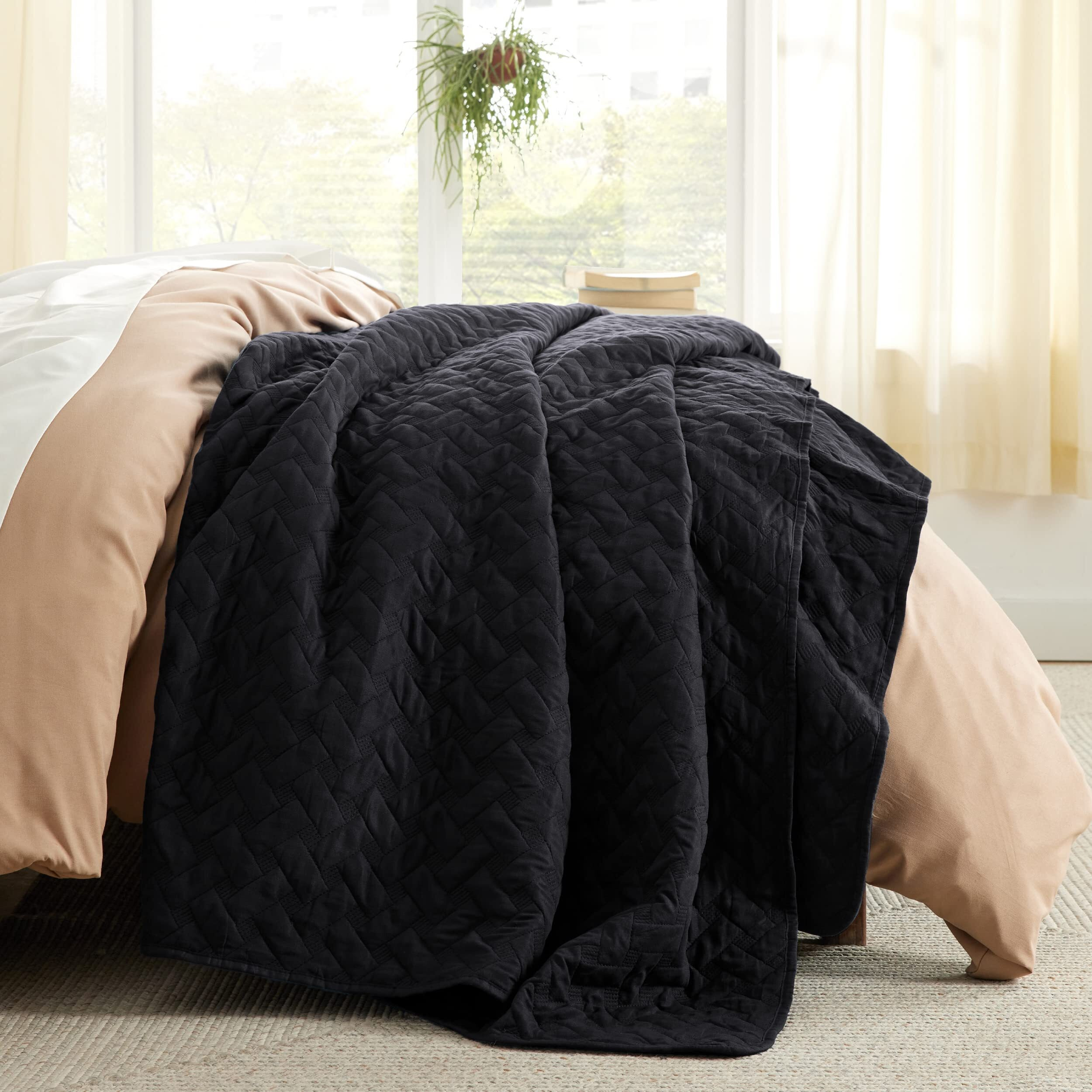 Bedsure King Size Quilt Set - Lightweight Summer Quilt King - Black Bedspread King Size - Bedding Coverlet For All Seasons (Includes 1 Quilt, 2 Pillow Shams)