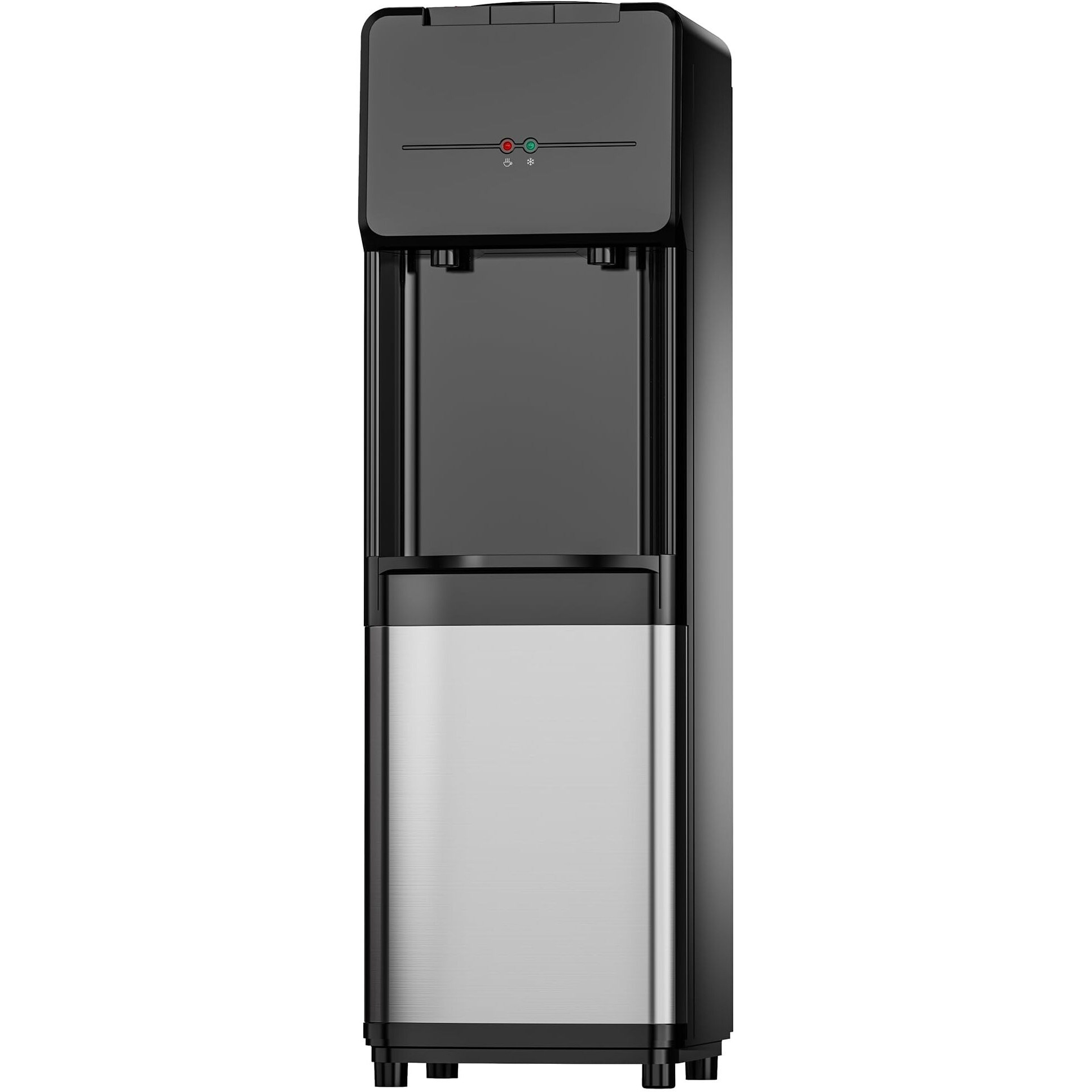 Euhomy Top Loading Water Dispenser, Hot And Cold Water Cooler For 3 Or 5 Gallon Bottles,Child Safety Lock,Water Cooler Dispenser For Kitchens, Offices And More - Black
