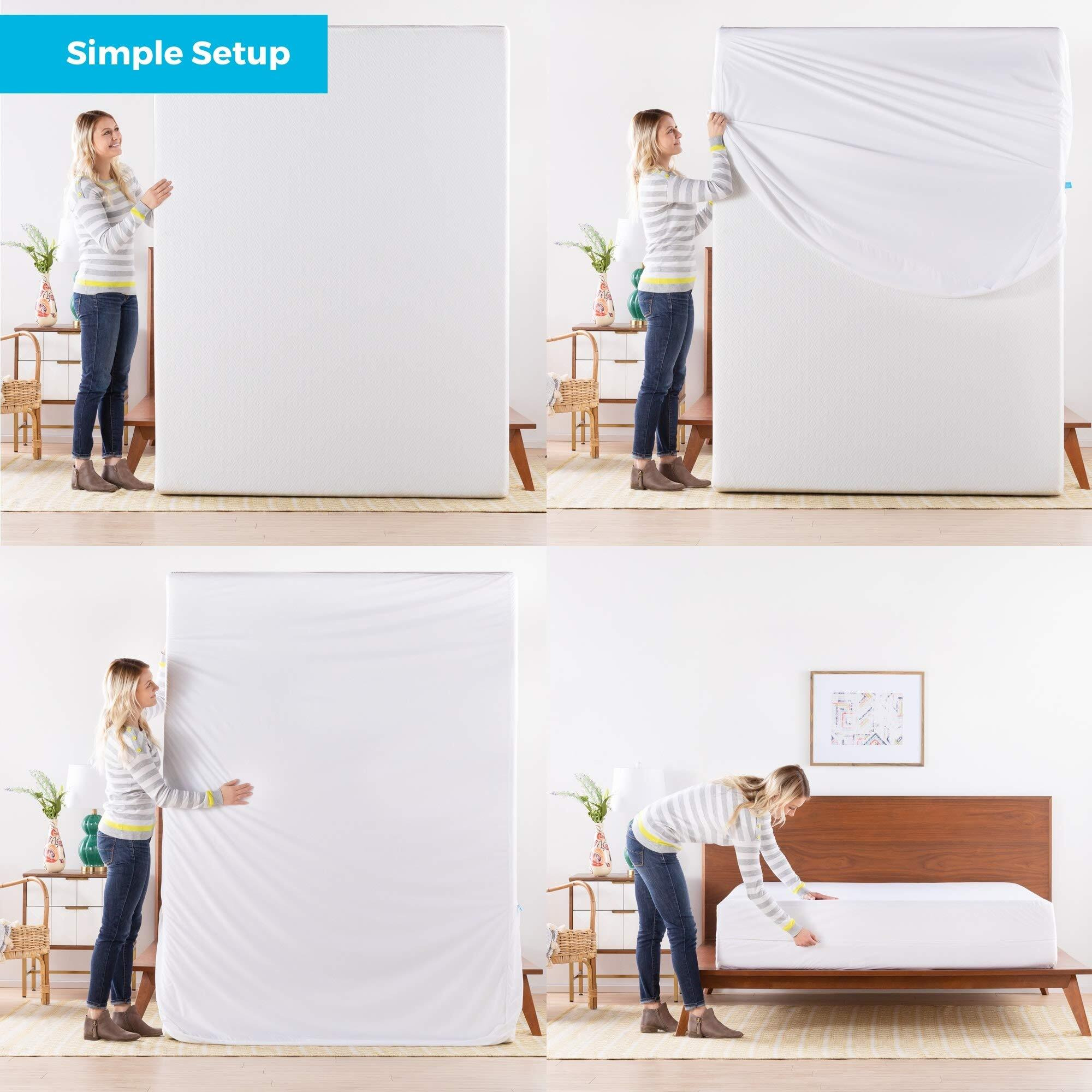 Linenspa Zippered Mattress Encasement - Waterproof & Bed Bug Proof - Premium Noiseless & Absorbent Cover - Dorm Room Essentials - Twin Xl, White