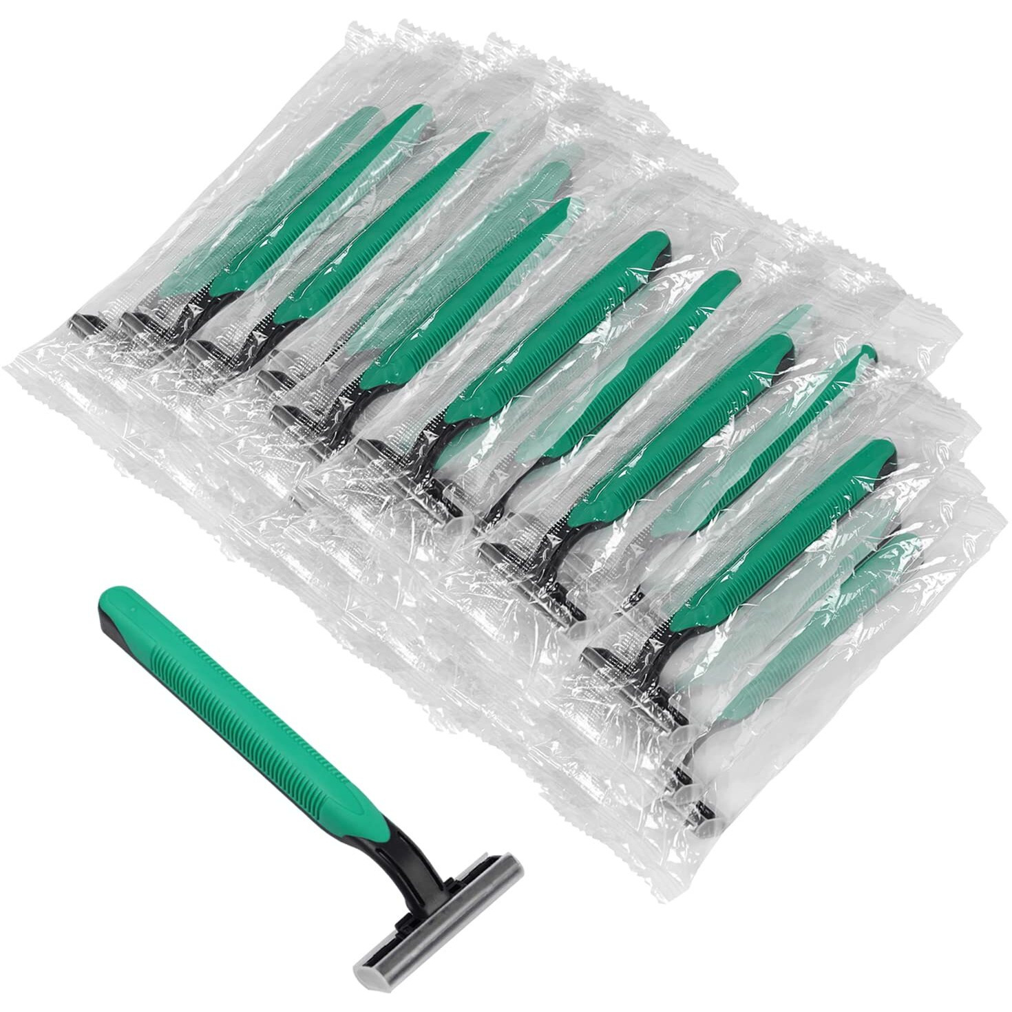 Disposable Razors In Bulk,Razors Individually Wrapped Bulk,Twin Blade Razors With Clear Safety Cap, Razors For Homeless, Hotel,Air Bnb,Shelter/Homeless/Travel (30Pcs)