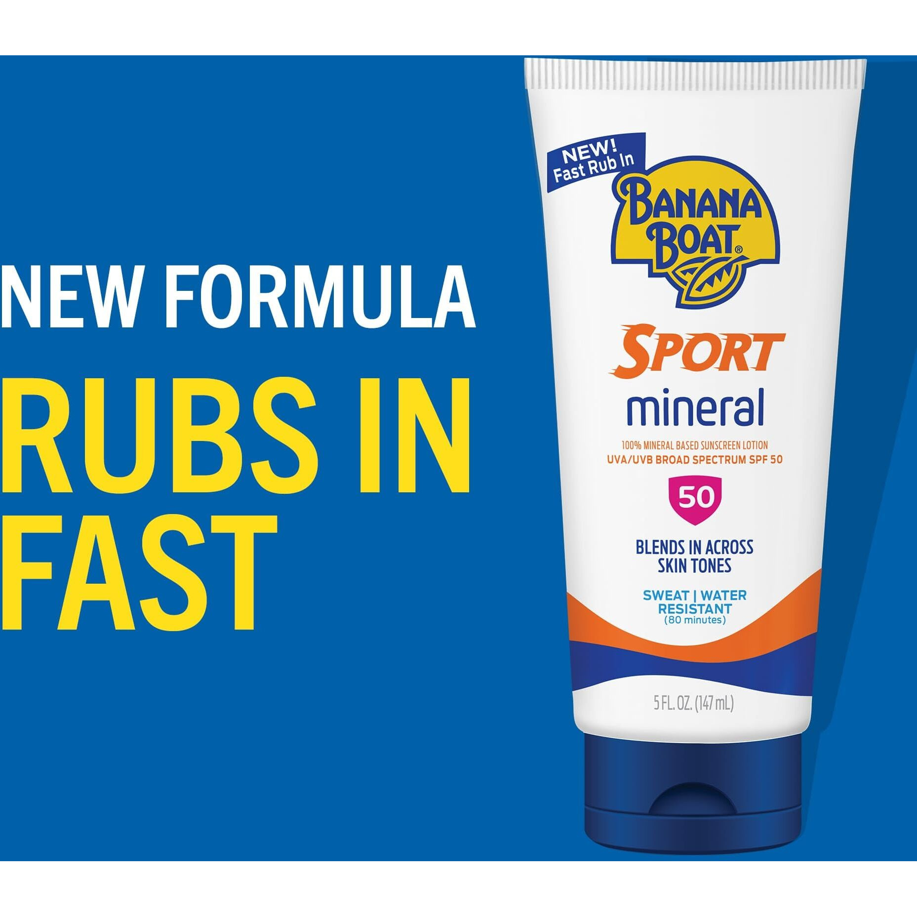 Banana Boat Sport Mineral Sunscreen Spf 50, 5Oz | Zinc Oxide Sunscreen Lotion, Banana Boat Sunscreen Spf 50, Sunblock, Spf 50 Sunscreen, Sport Sunscreen, Banana Boat Mineral Sunscreen, 5Oz