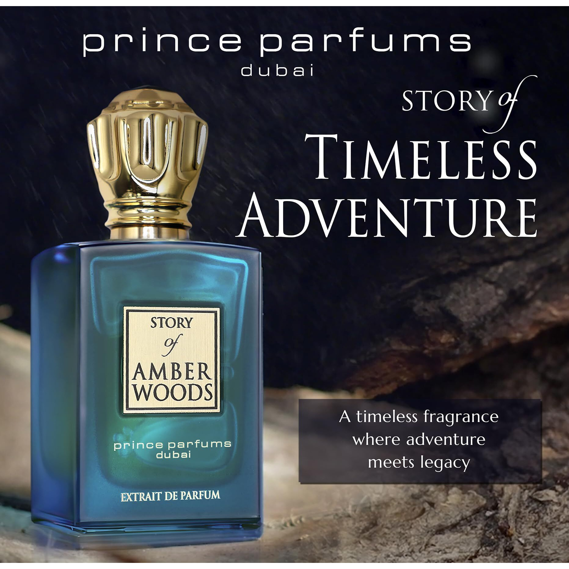 Prince Parfums Dubai - The Story Of Amber Woods - 3.4 Ounces - Exquisite Men's Extrait De Parfum - Rich, Luxurious Scent Of Amber, Cedar, Vetiver For The Modern Man - Depth, Warmth & Mastery