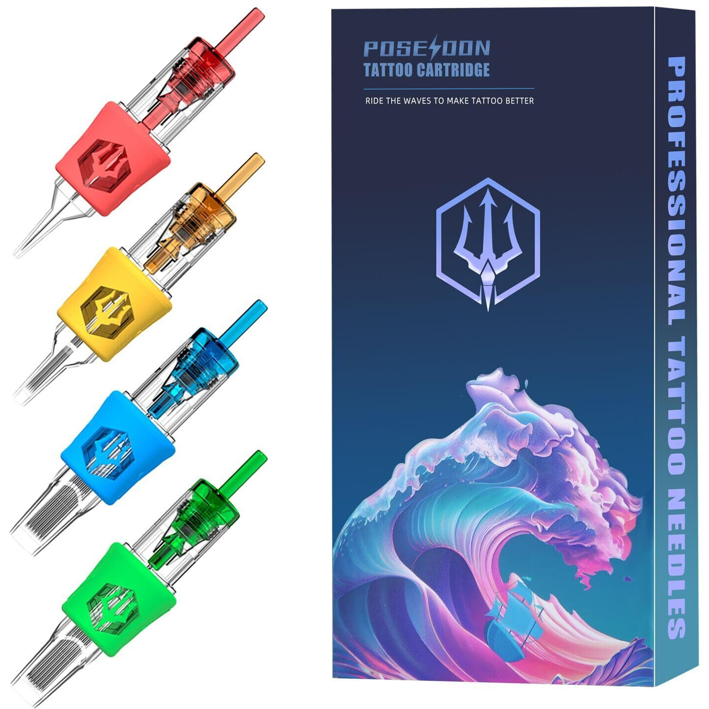 Poseidon Tattoo Cartridges Needles 20Pcs Tattoo Needles With Membrane Safety Cartridges Disposable  12 Standard Round Liner Tattoo Needle For Tattoo Pen(1205Rl)