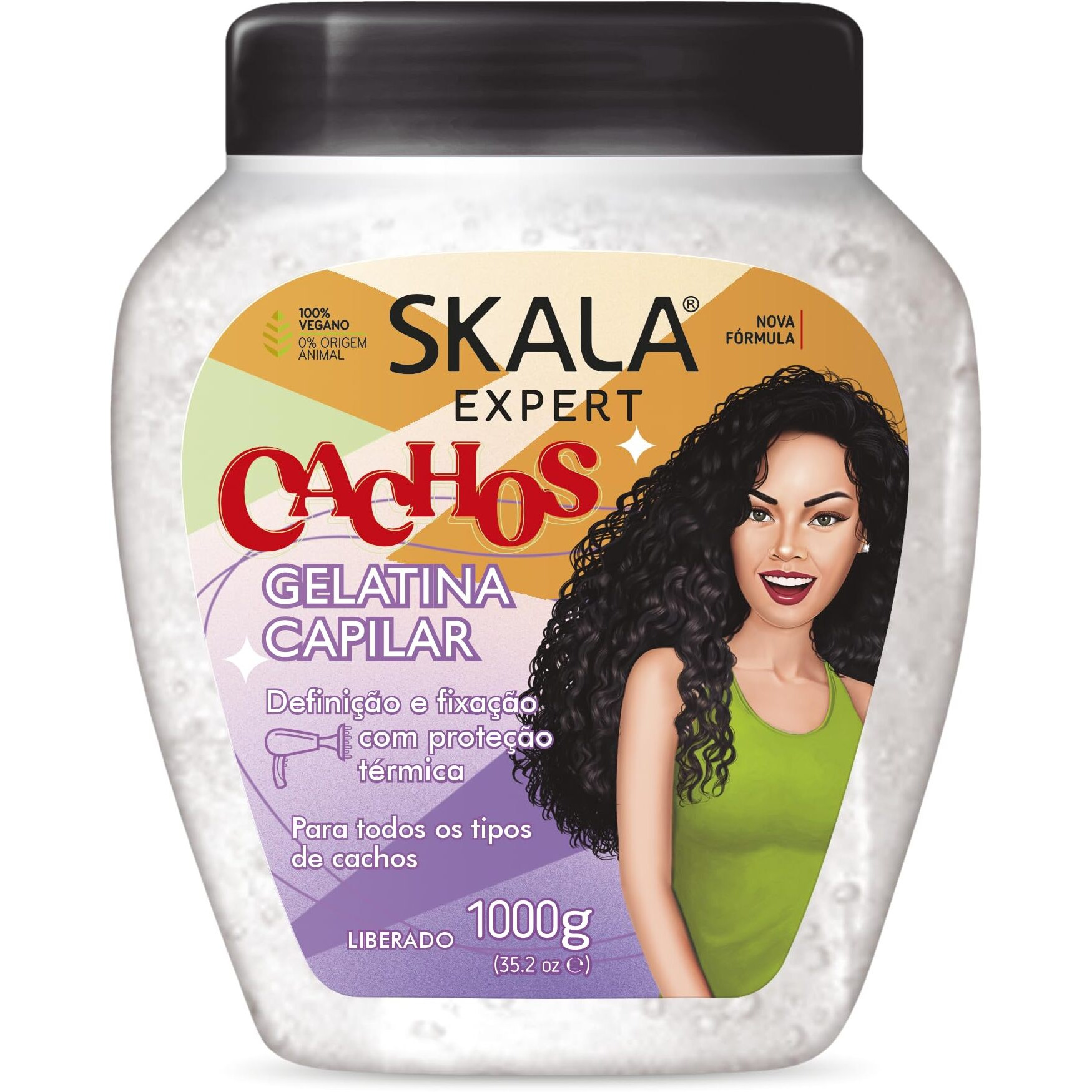 Skala Linha Expert - Gelatina Capilar Cachos 1000 Gr - (Expert Collection - Curls Hair Jelly Cream Net 35.2 Oz
