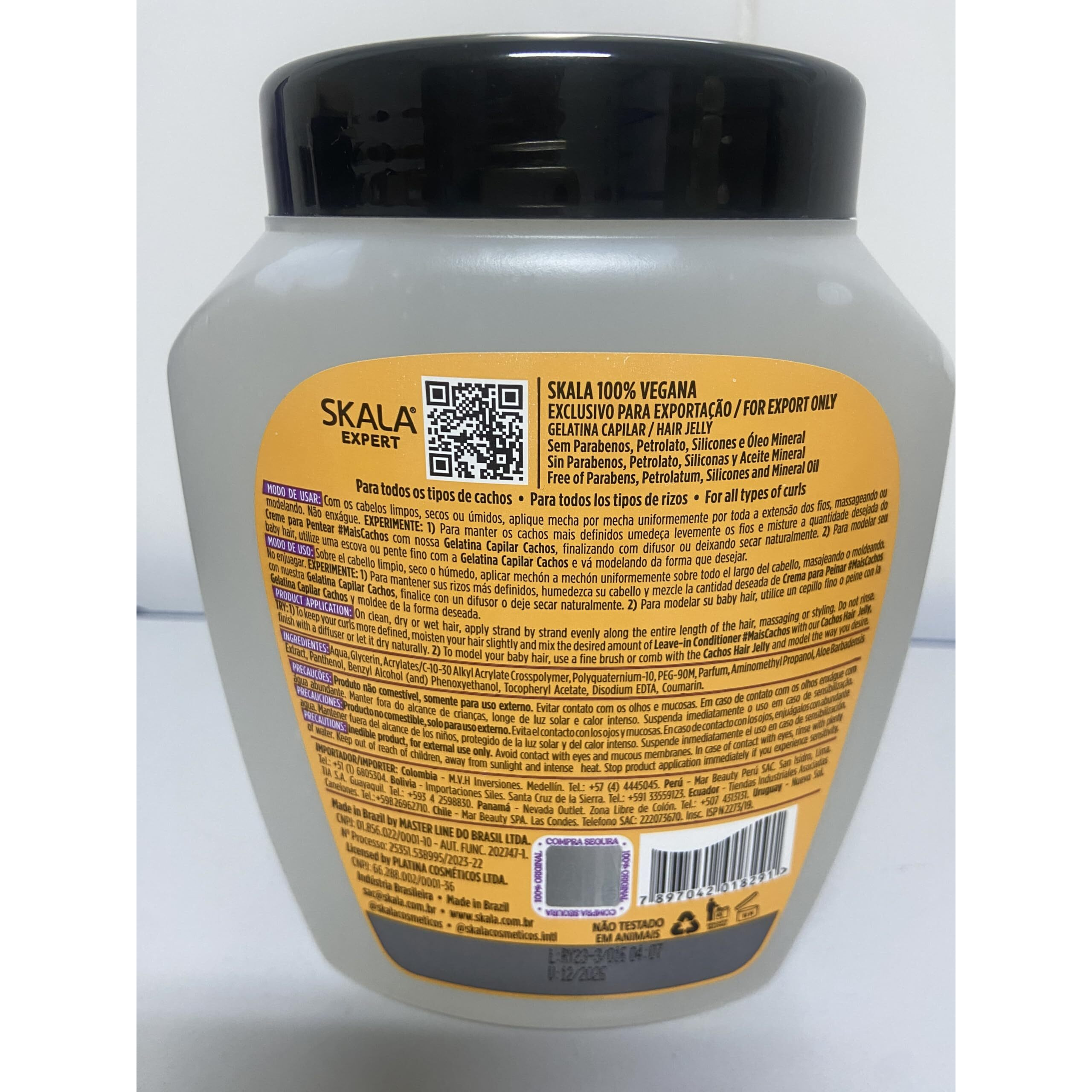 Skala Linha Expert - Gelatina Capilar Cachos 1000 Gr - (Expert Collection - Curls Hair Jelly Cream Net 35.2 Oz