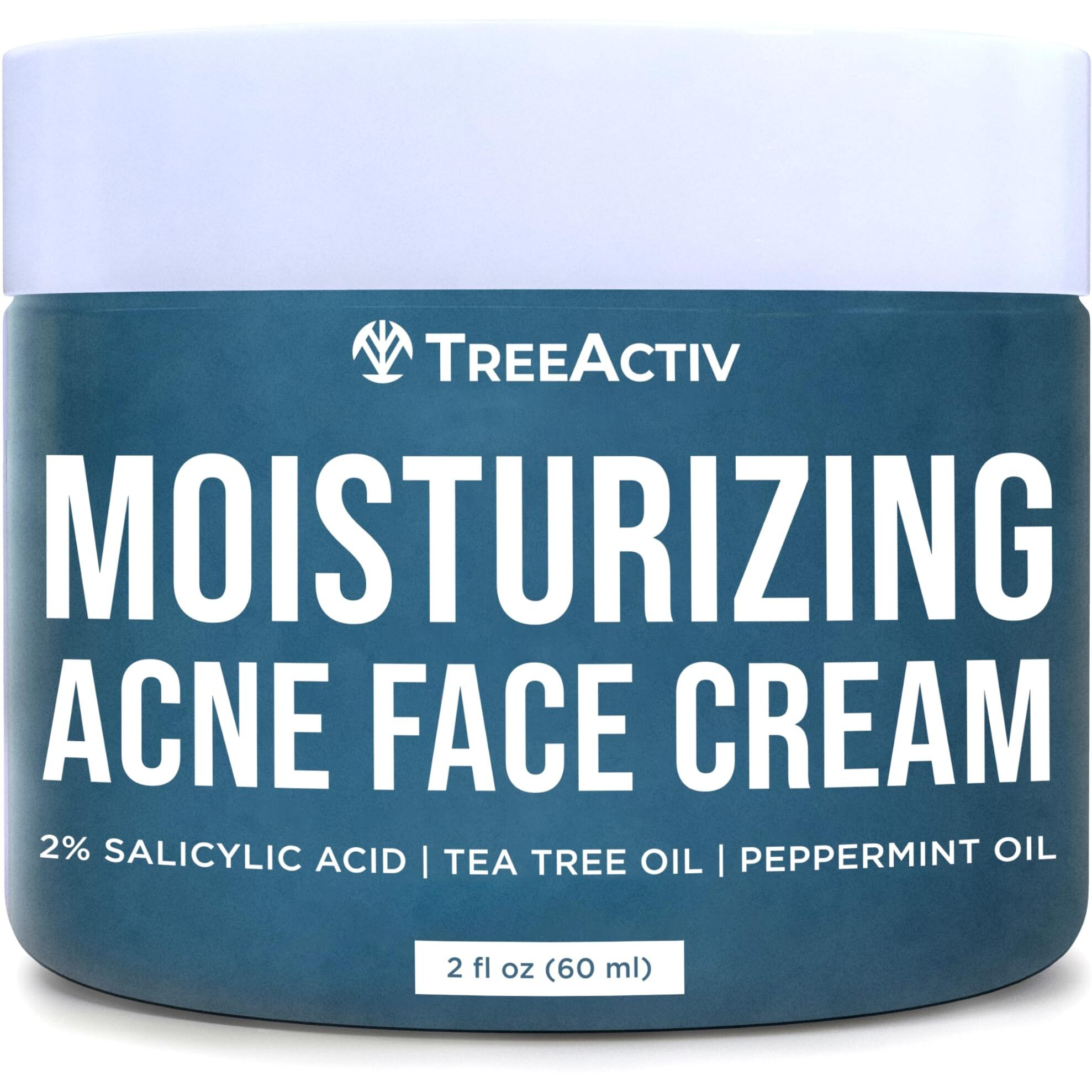 Treeactiv Acne Cream Original Formula, 2 Fl Oz, 2% Salicylic Acid Face Moisturizer For Oily Skin, Skin Care Acne Formula For Cystic Acne Treatment, Hydrating Face Moisturizer For Acne Prone Skin