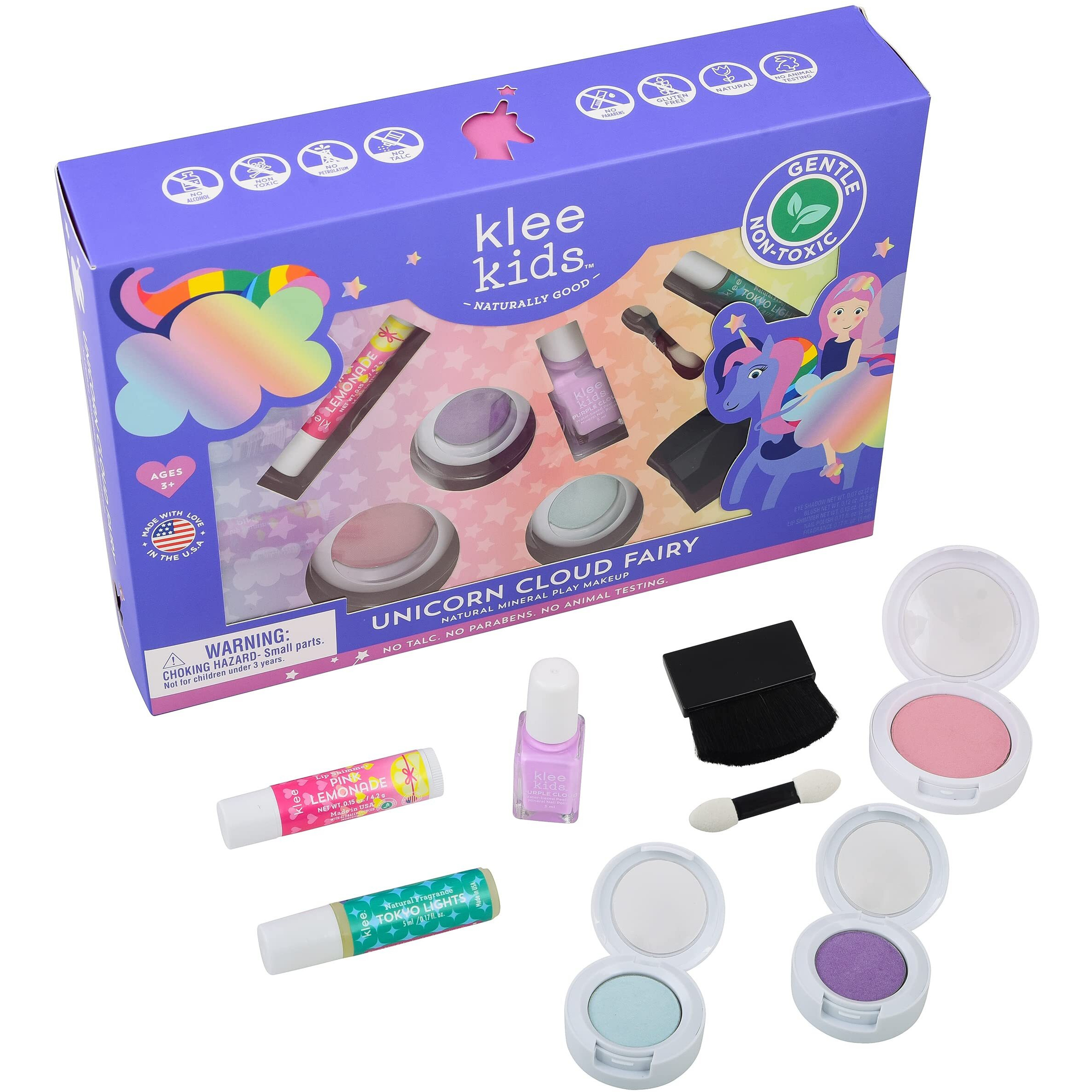 Luna Star Naturals Klee Kids Deluxe Play Makeup Kit. Gentle And Non-Toxic. Made In Usa. (Unicorn Cloud Fairy)