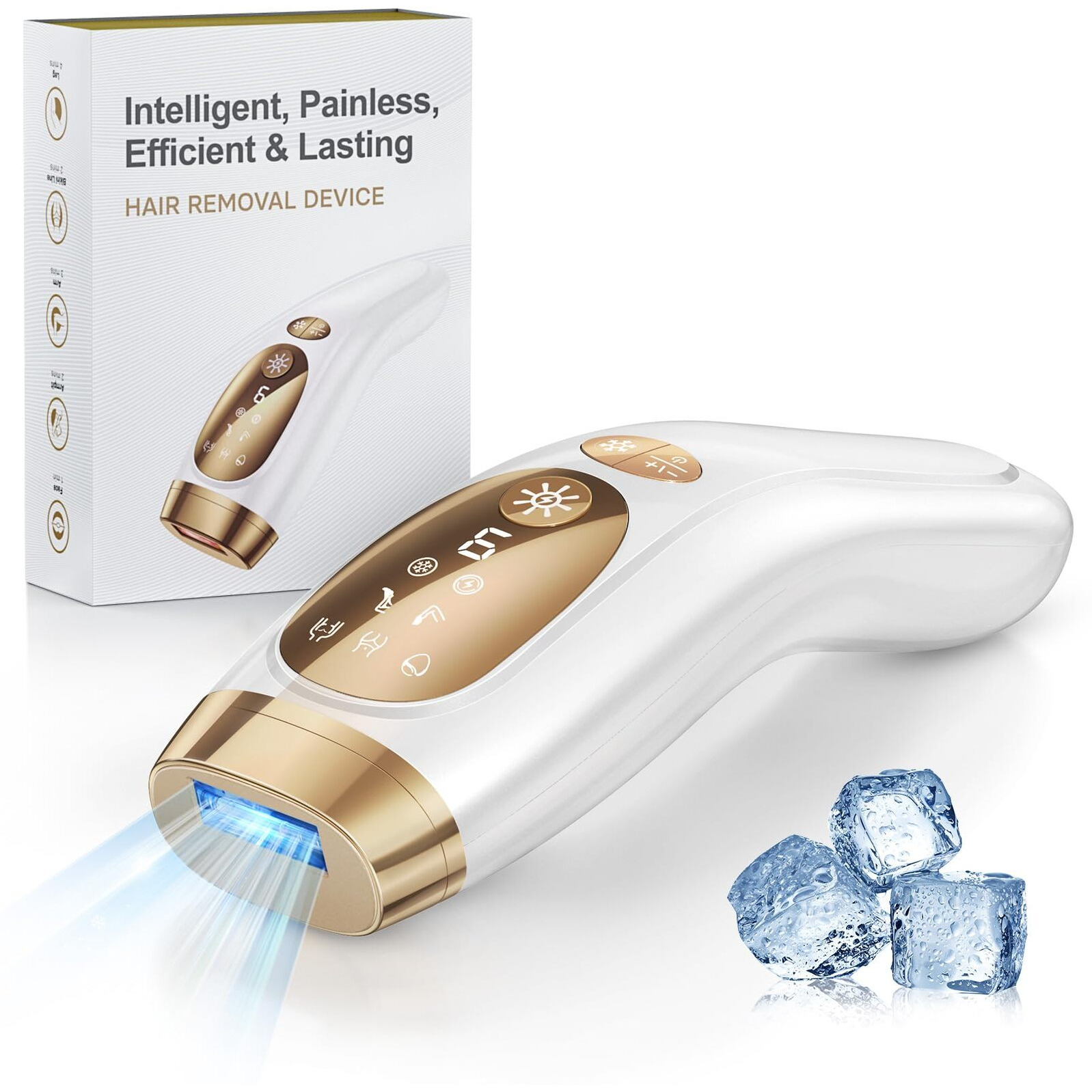 Uenmoon Laser Hair Removal For Women And Men - Ipl Hair Removal With Ice-Cooling System For Painless & Long-Lasting Result, Whole Body Hair Removal