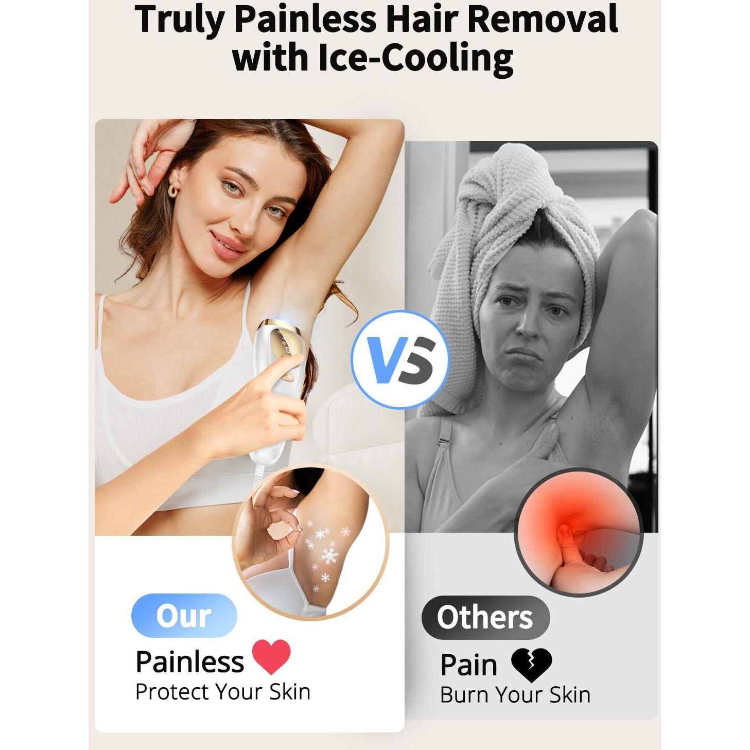 Uenmoon Laser Hair Removal For Women And Men - Ipl Hair Removal With Ice-Cooling System For Painless & Long-Lasting Result, Whole Body Hair Removal