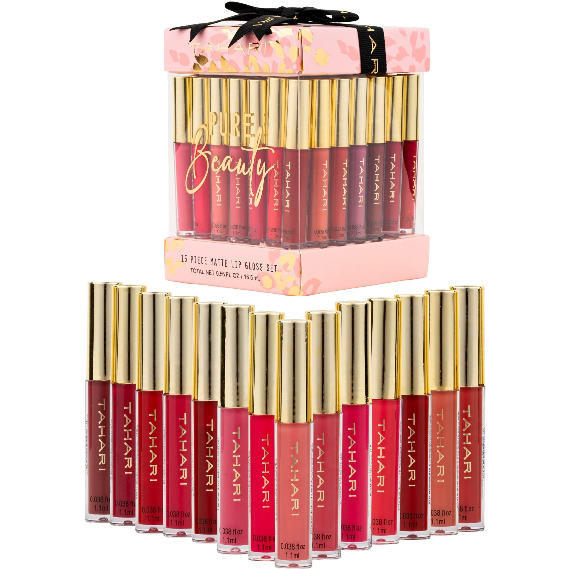 Tahari 15Pc Lip Gloss Collection, Lip Glosses For Women And Girls, Long Lasting Color Lip Gloss Set With Rich Varied Colors (Glitz)