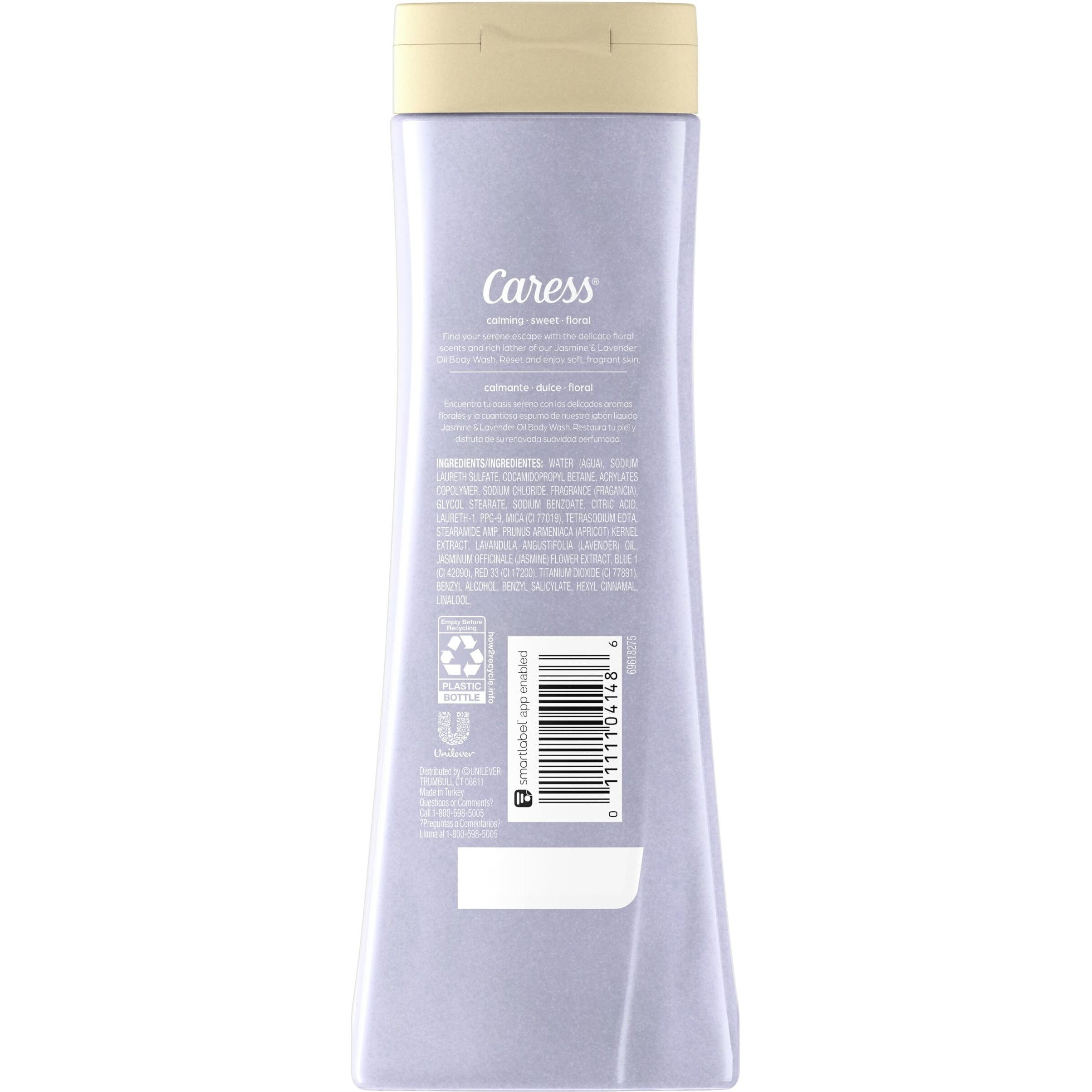 Caress Body Wash, Jasmine & Lavender Oil, Moisturizing Body Wash For Soft, Fragrant Skin, Body Soap Liquid To Rest & Unwind, 20 Fl Oz (Pack Of 2)