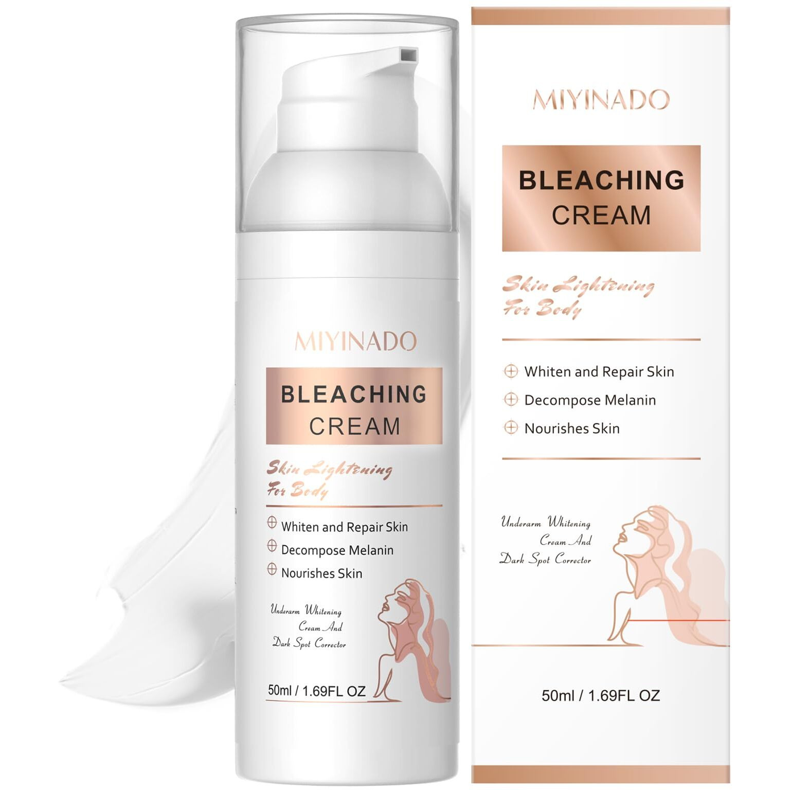 Skin Lightening Cream - Vitamin C Dark Spot Remover For Underarms, Knees, Elbows & Bikini Line/Whitening Cream/Skin Bleach (50Ml/1.69Fl.Oz)