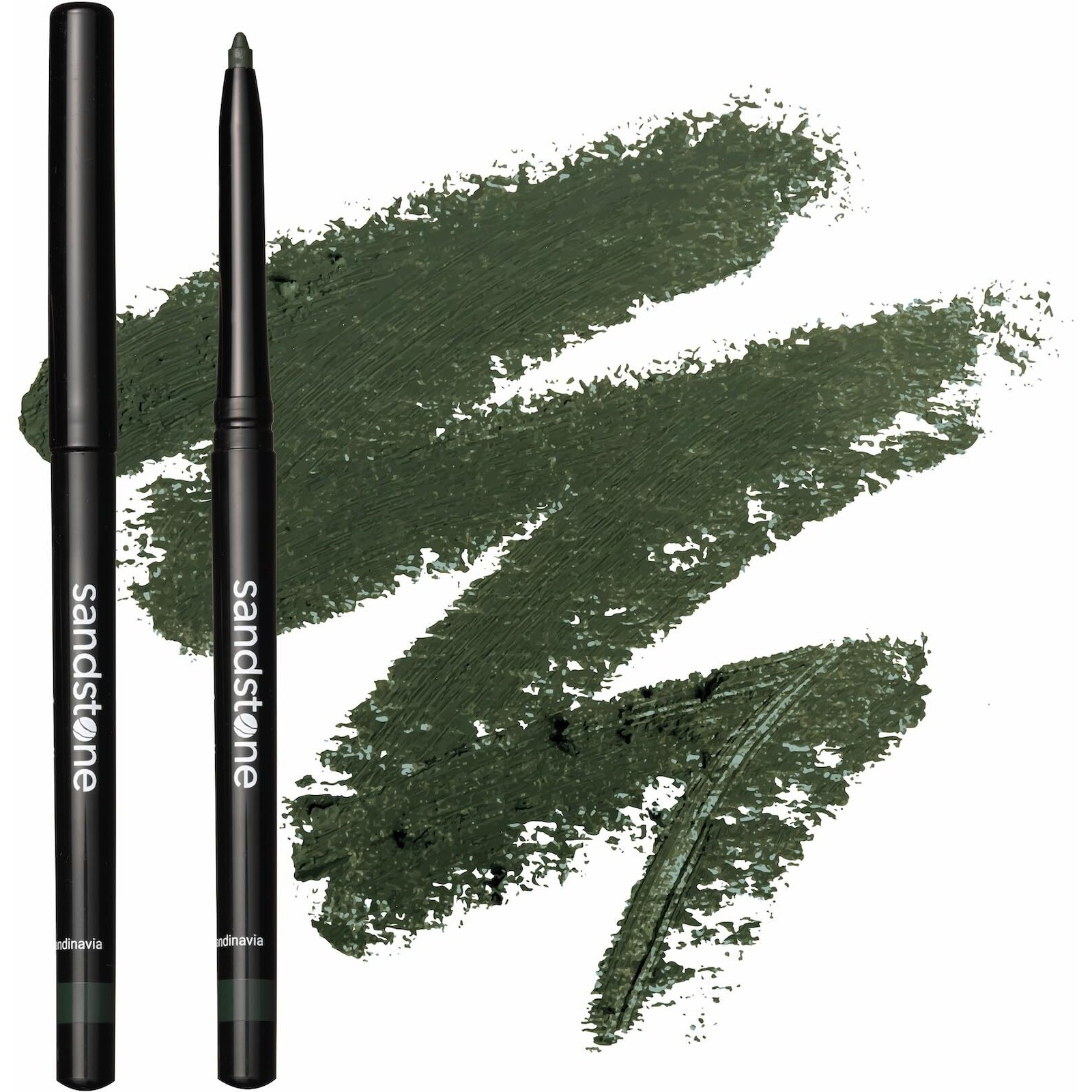 Sandstone Scandinavia Green Waterproof Eyeliner Pencil - Vegan Hypoallergenic Eyeliner For Sensitive Eyes - Smudge Proof Gel Eyeliner Green - Anti-Aging Properties Hypoallergenic Makeup