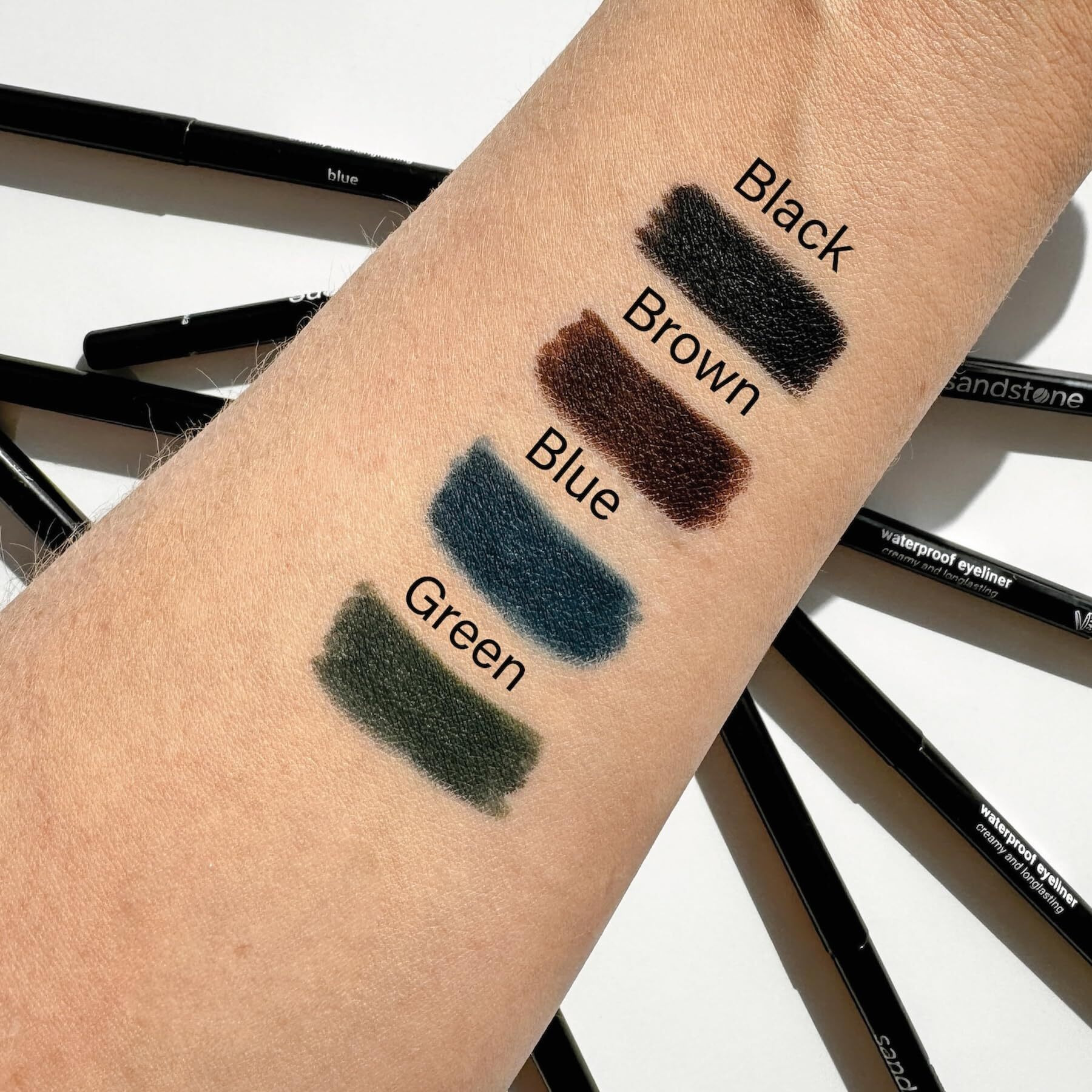 Sandstone Scandinavia Green Waterproof Eyeliner Pencil - Vegan Hypoallergenic Eyeliner For Sensitive Eyes - Smudge Proof Gel Eyeliner Green - Anti-Aging Properties Hypoallergenic Makeup