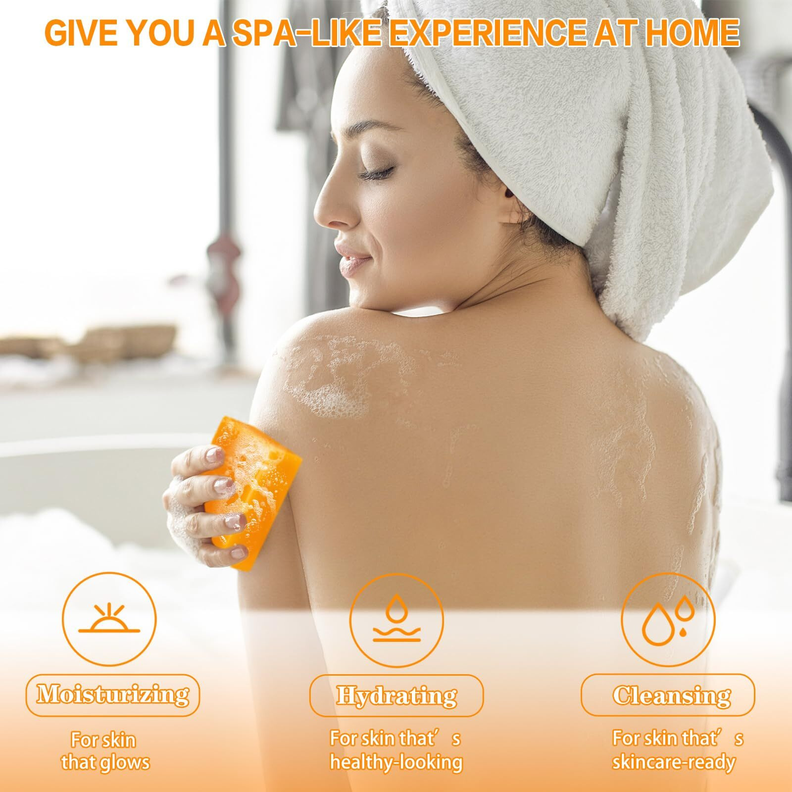 Urztul 3 Pcs Turmeric Soap Bar, Organic Tumeric Bar Soap For Face & Body Cleansing, Handmade Body Bath Soap Body Smooth Skin Moisturizing Soothing, For All Skin Types, Men And Women