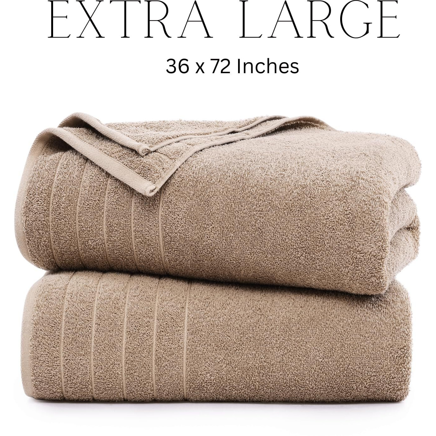 Casa Platino Oversized Bath Sheet Towels, 2 Pack Bath Sheet(36"&quotX 72""), 100% Ring Spun Cotton Bath Sheets, Lightweight Bath Sheet Set, Quick Dry Bath Sheets, Soft Bath Sheet Towel - Tawny Brown