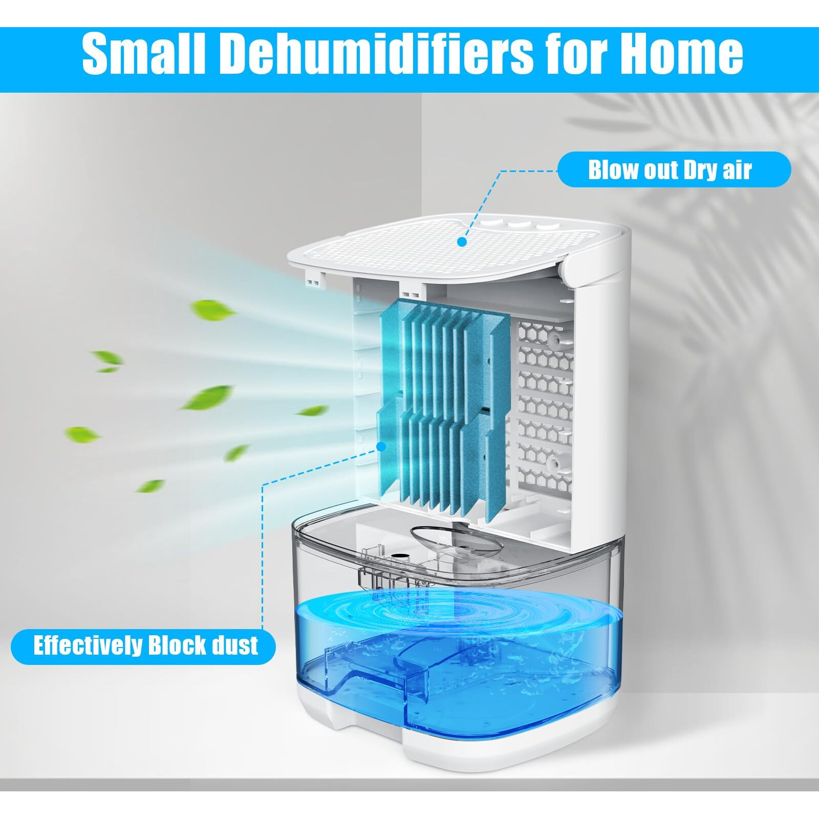 Dehumidifiers For Home 35Oz Small Dehumidifier For Bedroom 2500 Cubic Feet(350Sq Ft) With 7 Led Lights, Ultra Quiet & Auto Shut Off Dehumidifier For Bathroom Basement Closet Garage
