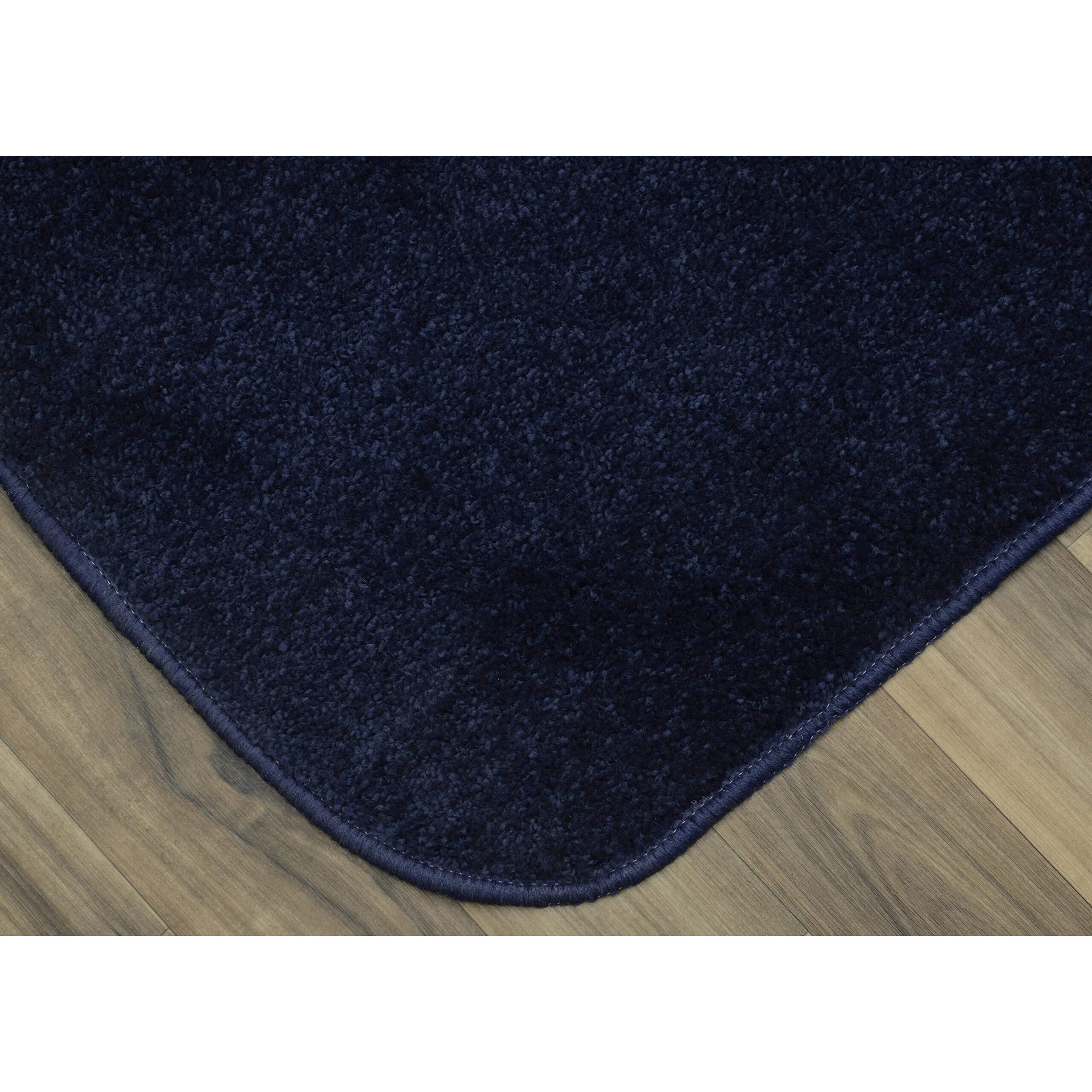 Garland Rug Gramercy Plush Polypropylene Washable Bath Rug Set, 3 Piece (Toilet Lid Cover, Contour Rug, 20"" X34' Bath Rugs) Navy