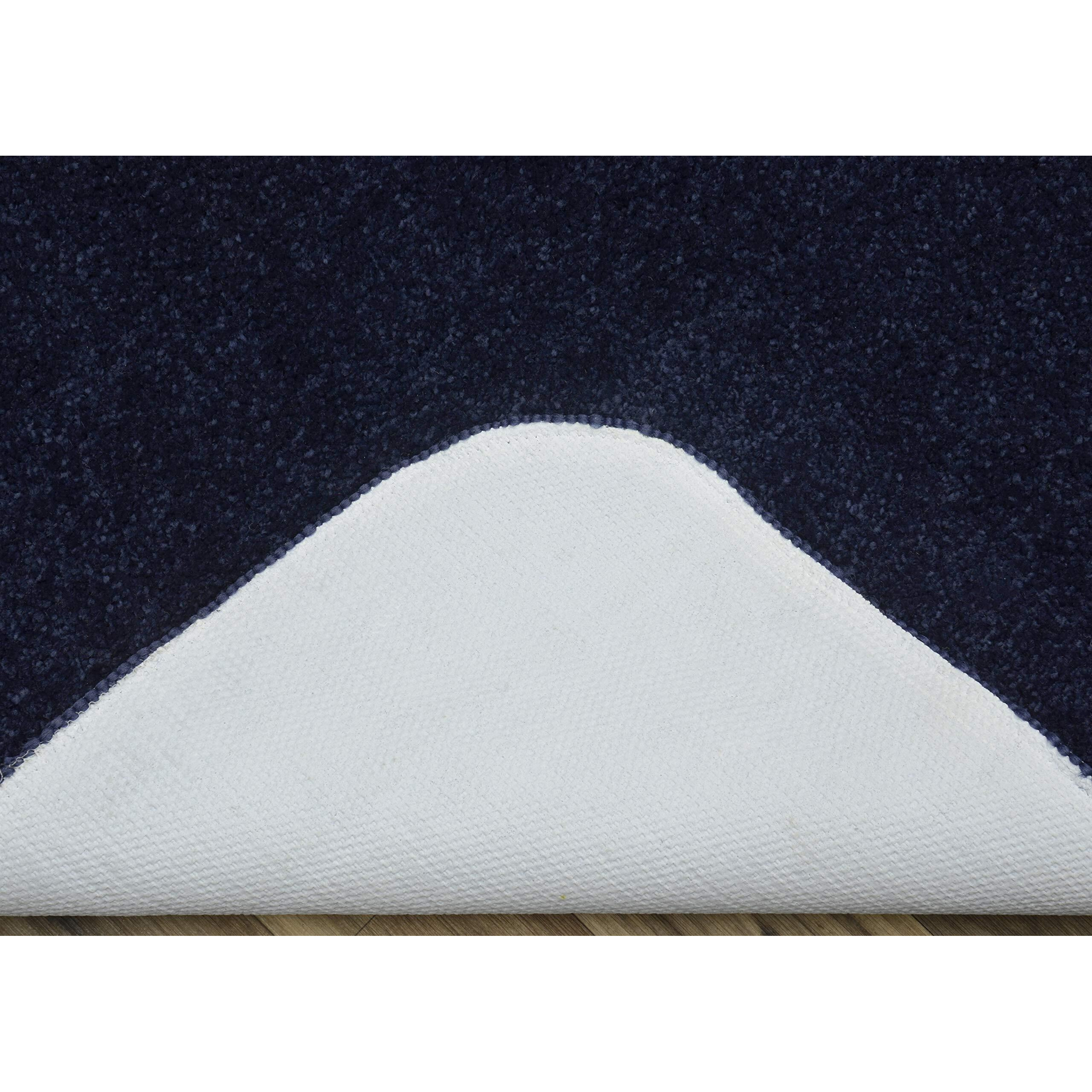 Garland Rug Gramercy Plush Polypropylene Washable Bath Rug Set, 3 Piece (Toilet Lid Cover, Contour Rug, 20"" X34' Bath Rugs) Navy