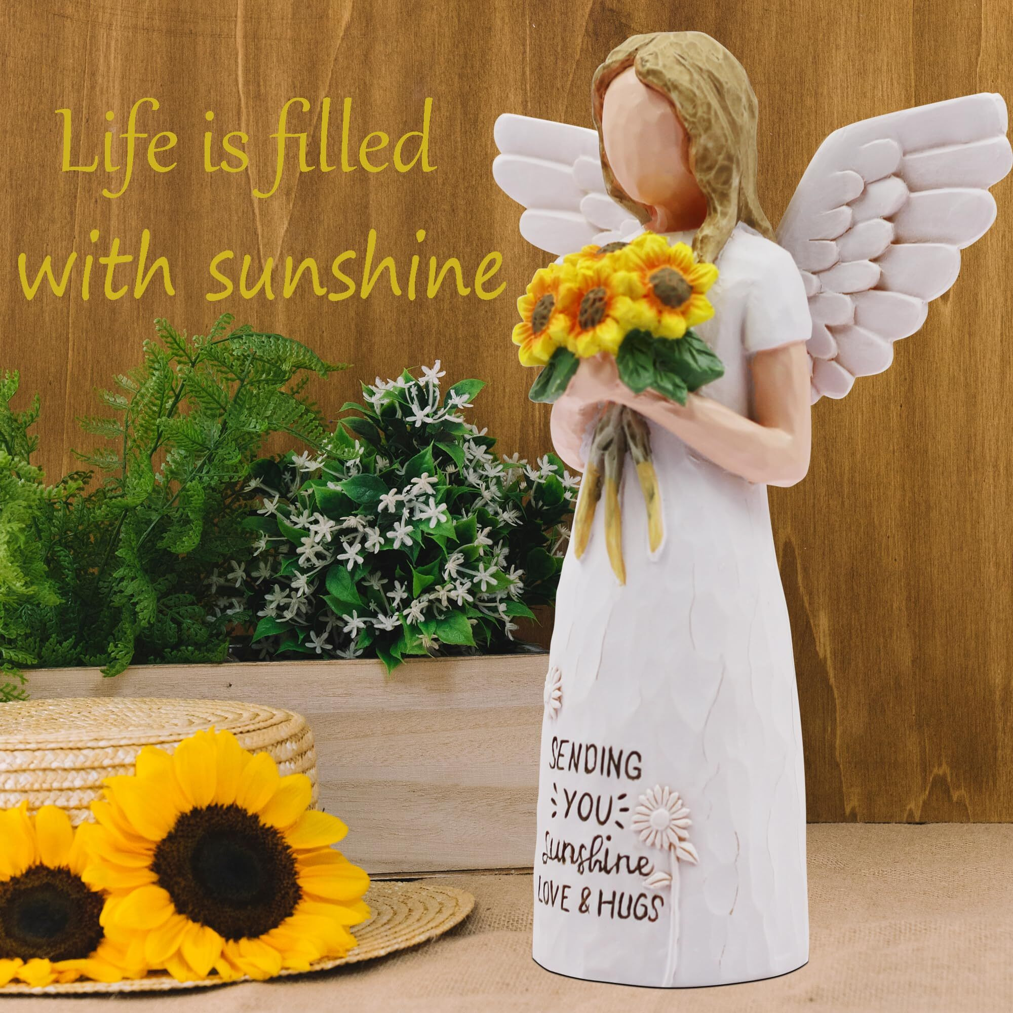 Acowspt Sunflower Gifts For Women, Sunflower Gift, Gifts For Sunflower Lovers, Sunflower Gifts For Mom, Sunflower Decorations For Home, Sculpted Hand-Painted Figure