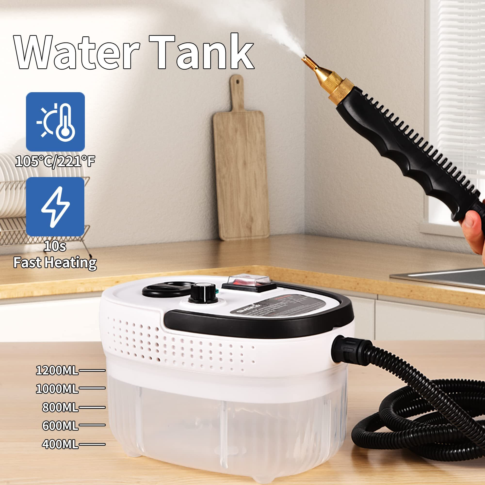 Yikeda Handheld Steam Cleaner,Portable High-Pressure Steam Cleaner,Quickly Generate High-Temperature Pressurized Steam For Deep Cleaning Of Kitchen, Bathroom, Car And Sofa Windows
