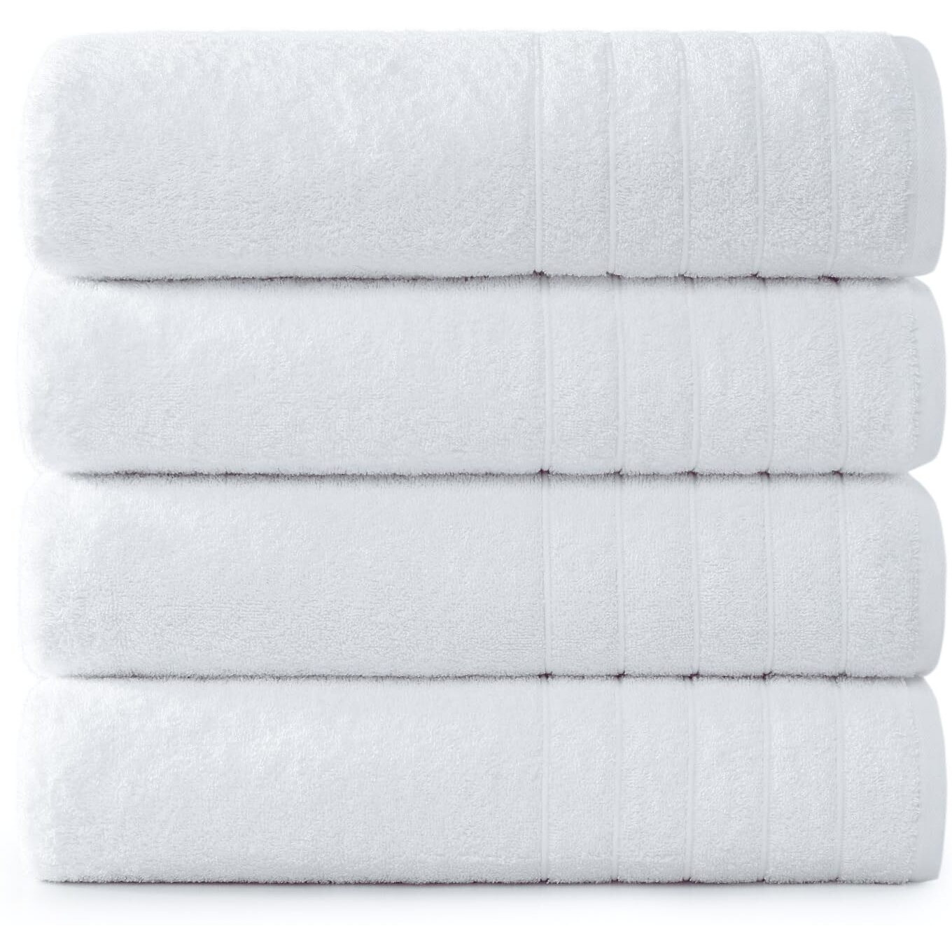 Casa Platino Bath Towels, 4 Pack Large Bath Towel Set (30"&quotX 60""), 100% Ringspun Cotton Towels, White Towels For Bathroom, Absorbent Towel, Soft Bath Towel Set, Bathroom Towels, Quick Dry Bath Towel