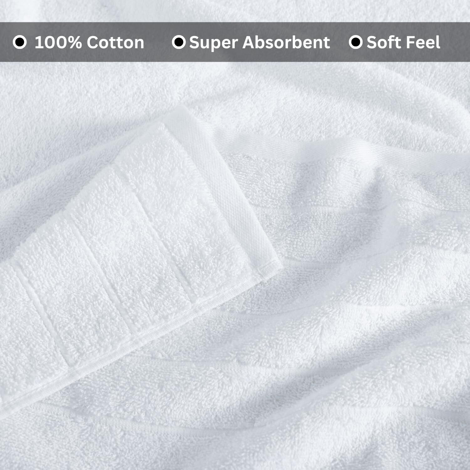 Casa Platino Bath Towels, 4 Pack Large Bath Towel Set (30"&quotX 60""), 100% Ringspun Cotton Towels, White Towels For Bathroom, Absorbent Towel, Soft Bath Towel Set, Bathroom Towels, Quick Dry Bath Towel