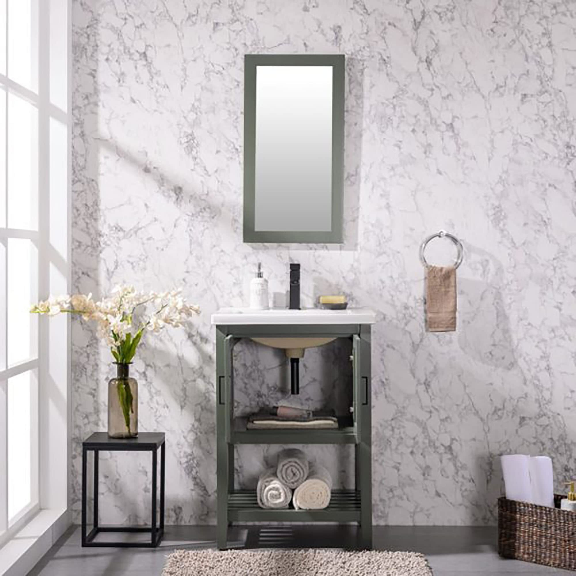 Legion Furniture 24-Inch Kd Pewter Green Sink Vanity