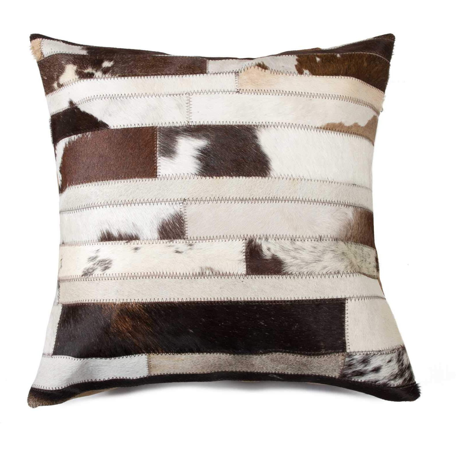 Homeroots Kitchen 18"" X 18"" X 5"" Hand Tufted Chocolate And Natural Throw Pillow