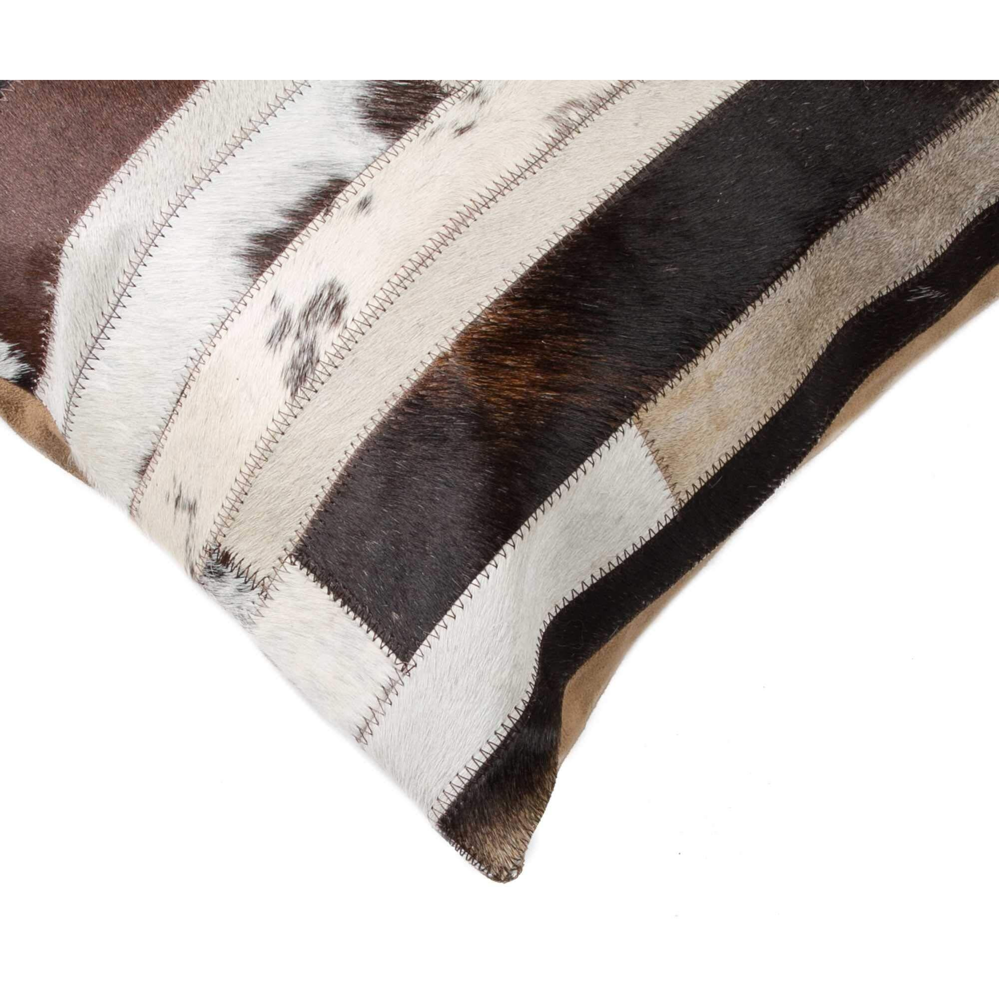 Homeroots Kitchen 18"" X 18"" X 5"" Hand Tufted Chocolate And Natural Throw Pillow