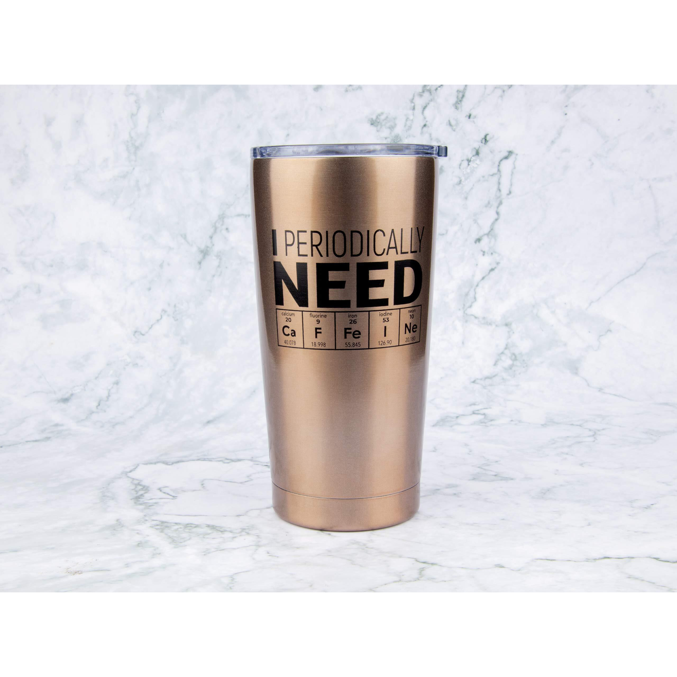 Klubi Science Gifts For Adults - I Periodically Need Caffeine Tumbler 20Oz Funny Gifts For Science Teachers Biology Gifts For Science Lovers Science Teacher Gifts For Men Chemistry Gifts For Adults