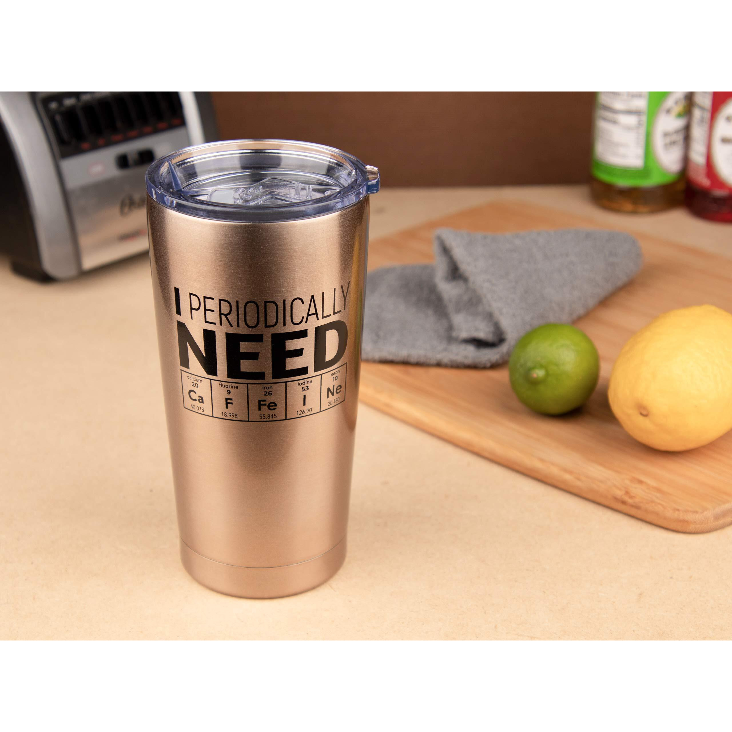 Klubi Science Gifts For Adults - I Periodically Need Caffeine Tumbler 20Oz Funny Gifts For Science Teachers Biology Gifts For Science Lovers Science Teacher Gifts For Men Chemistry Gifts For Adults