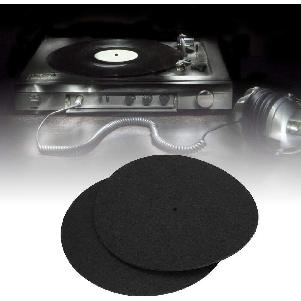 2 Pcs 12 Inch Turntable Platter Mat Record Players Turntable Home Disc Protective Non-Slip Mat Replacement Accessories