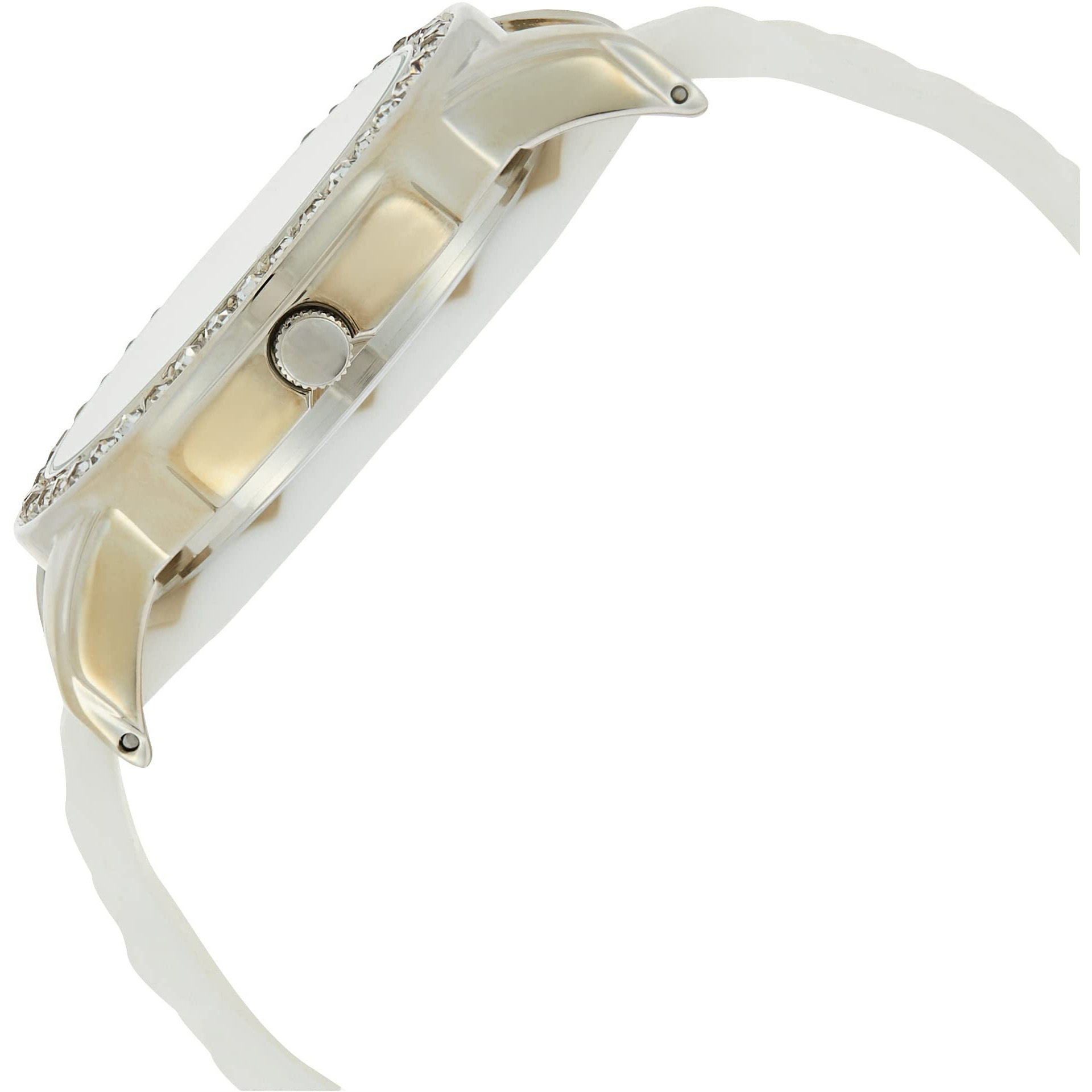 Xoxo Womens Silver-Tone Analog Watch With Crystal-Accent Bezel - 7 Interchangeable Silicone Bands - Stylish Quartz Timepiece With Adjustable Fit - Gift-Ready Box