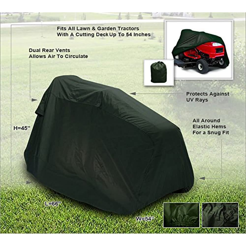 Carscover Lawn Mower Garden Tractor Cover Fits Decks Up To 54"" - Olive Green