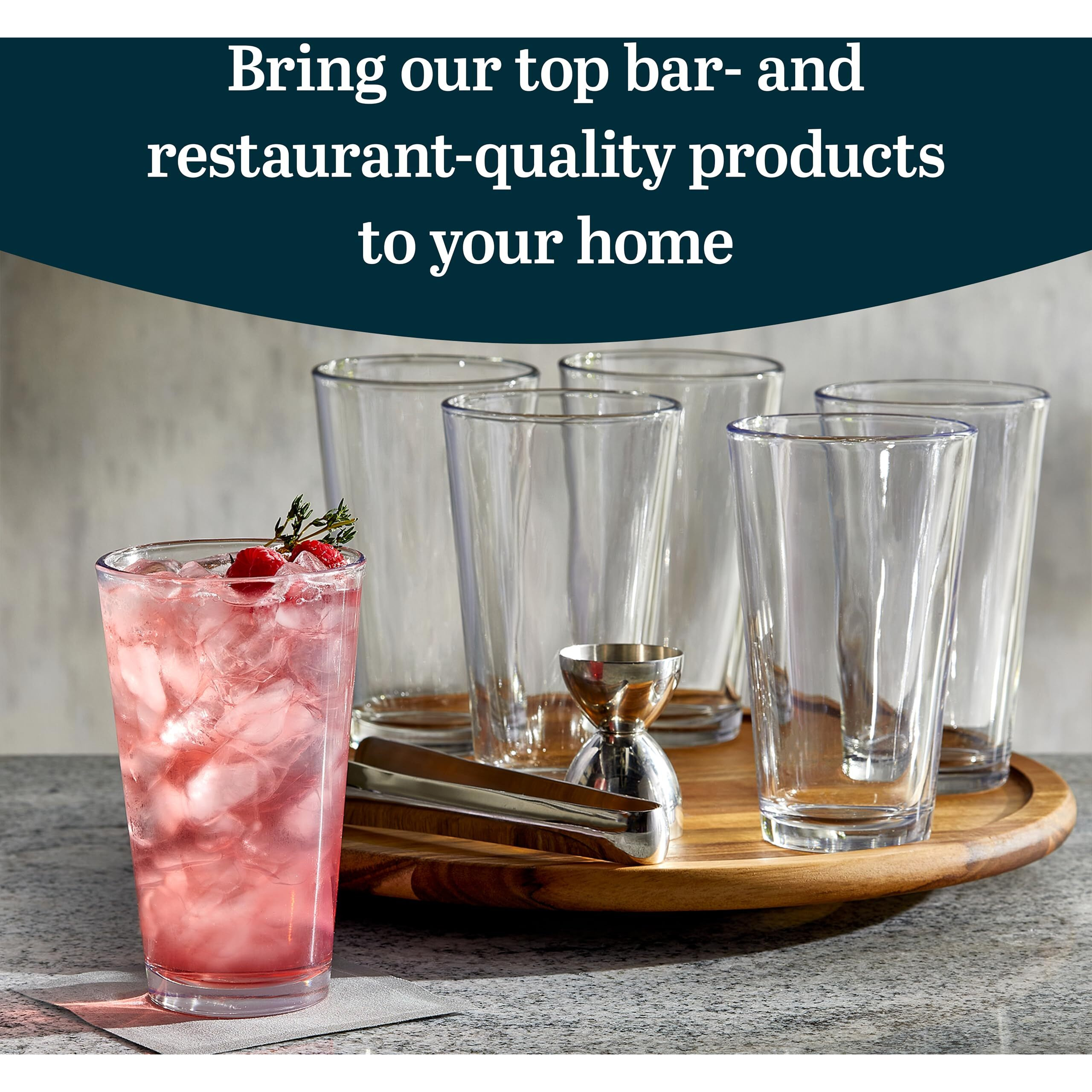 Libbey Bar Essentials Tumbler Glasses Set Of 6, Modern Style 16 Oz Glass Set, Dishwasher Safe Tall Drinking Glasses Set For Wine, Beer, And Cocktail