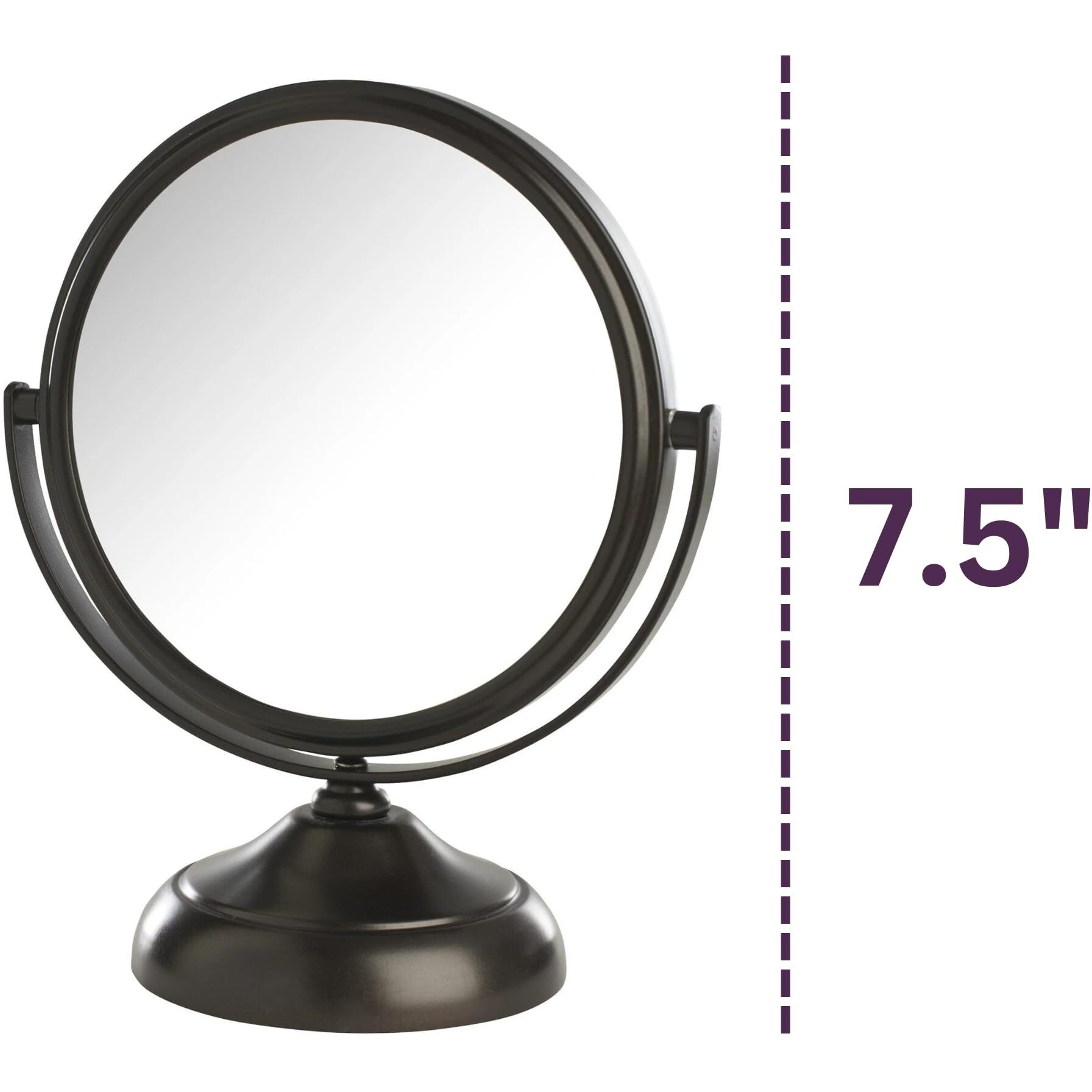 Model's Choice Jerdon Tabletop Vanity Makeup Mirror With Bronze Finish - 5.5    Diameter Mirror With 5X-1X Magnification - Model Mc247Bz