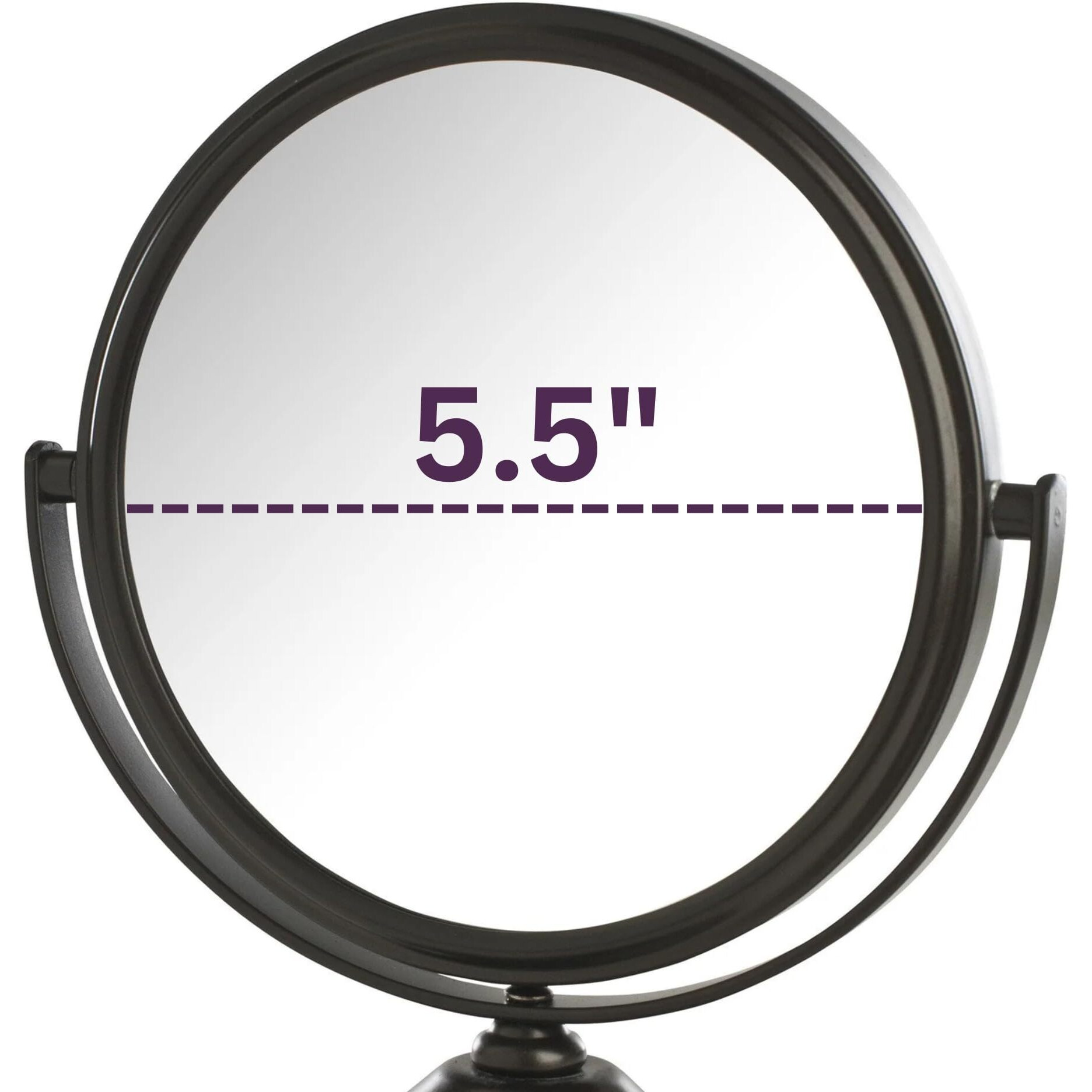Model's Choice Jerdon Tabletop Vanity Makeup Mirror With Bronze Finish - 5.5    Diameter Mirror With 5X-1X Magnification - Model Mc247Bz