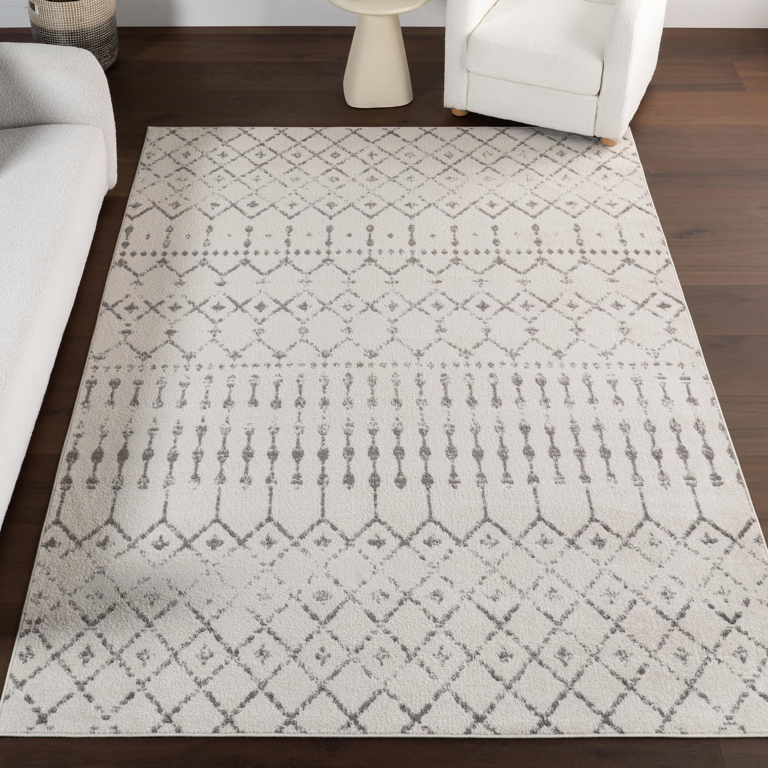 Nuloom 8X10 Moroccan Blythe Area Rug, Grey, Faded Bohemian Design, Stain Resistant, For Bedroom, Dining Room, Living Room, Hallway, Office, Kitchen, Entryway