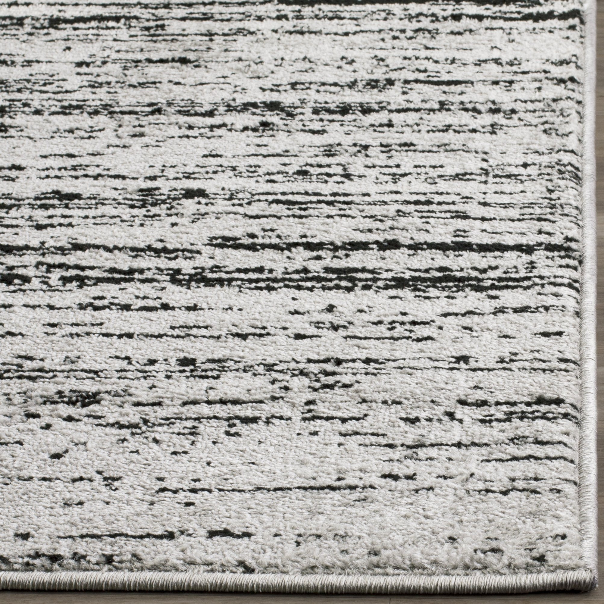 Safavieh Adirondack Collection Area Rug - 8' X 10', Silver & Black, Modern Ombre Design, Non-Shedding & Easy Care, Ideal For High Traffic Areas In Living Room, Bedroom (Adr113A)