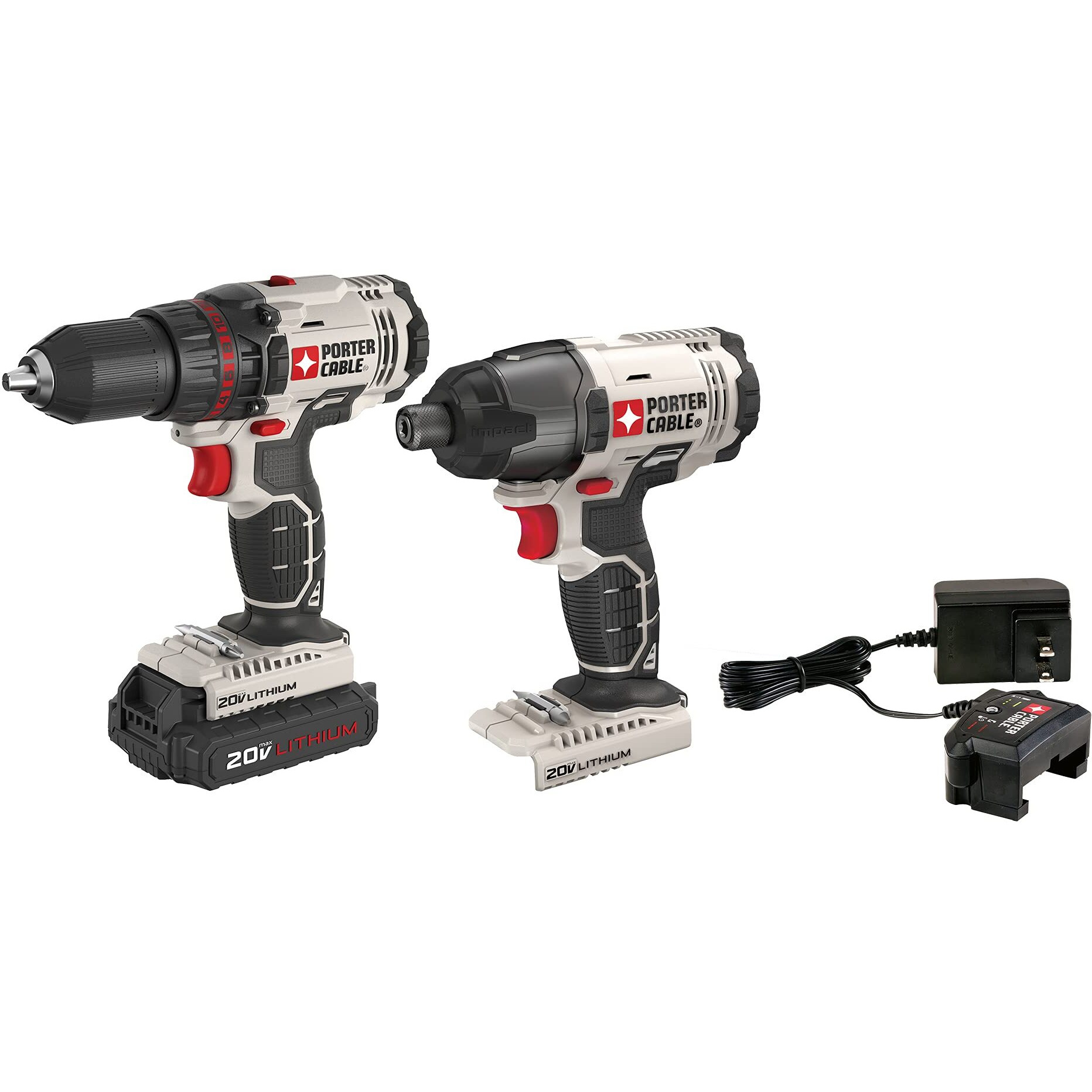 Porter Cable Pcck604L2 20V Max 2-Tool Cordless Drill/Driver And Impact Driver Combo Kit