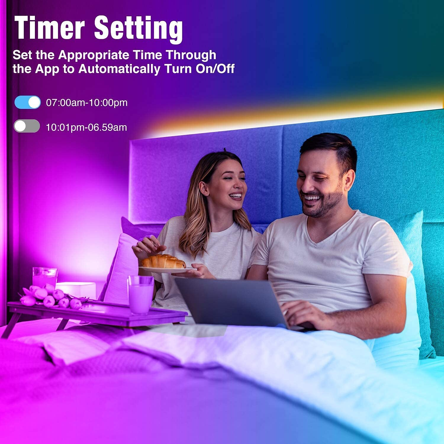 Reemeer 65.6Ft Led Strip Lights, Led Light Strips Music Sync Color Changing Led Lights With App Control And Remote, Led Lights For Bedroom, Party, Home Decoration