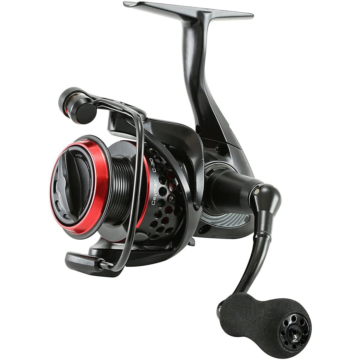 Okuma Ceymar Lightweight Spinning Reel- C-55, Black/Red
