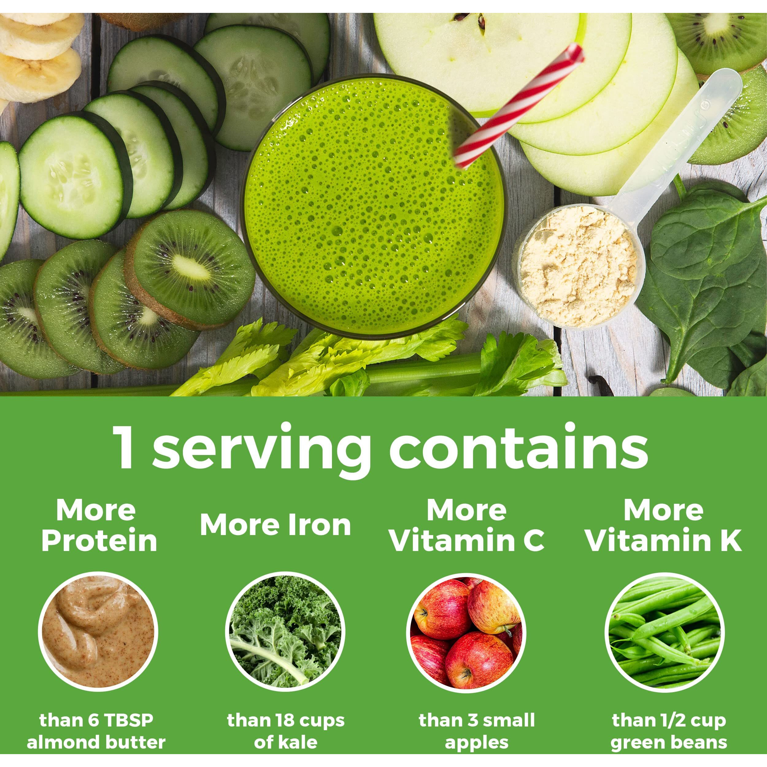 Orgain Organic Vegan Protein Powder + Greens, Vanilla Bean - 21G Plant Based Protein, 6G Prebiotic Fiber For Gut Health, Gluten Free, No Lactose Ingredients, No Sugar Added, Non-Gmo - 1.94Lb