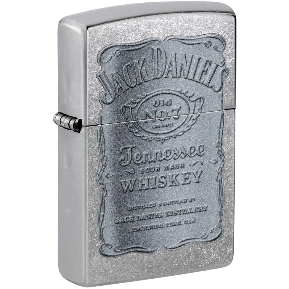 Zippo Jack Daniel's Silver Logo Street Chrome Pocket Lighter