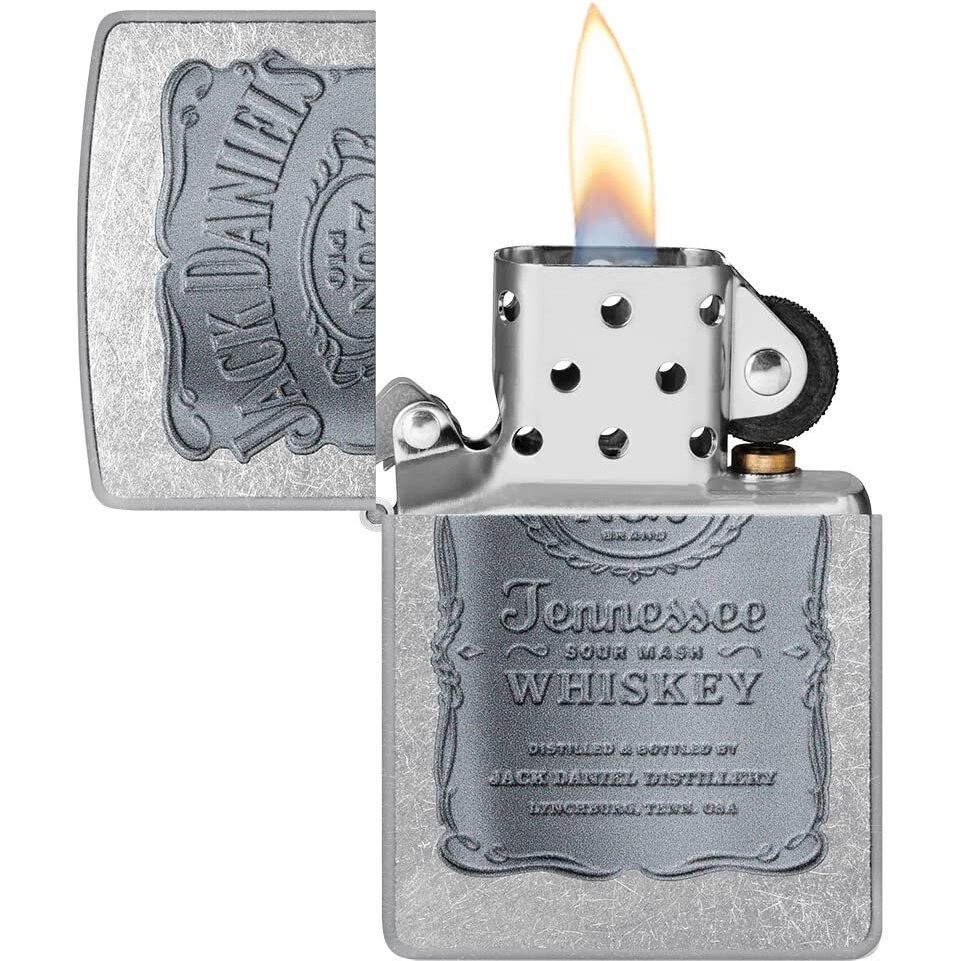 Zippo Jack Daniel's Silver Logo Street Chrome Pocket Lighter