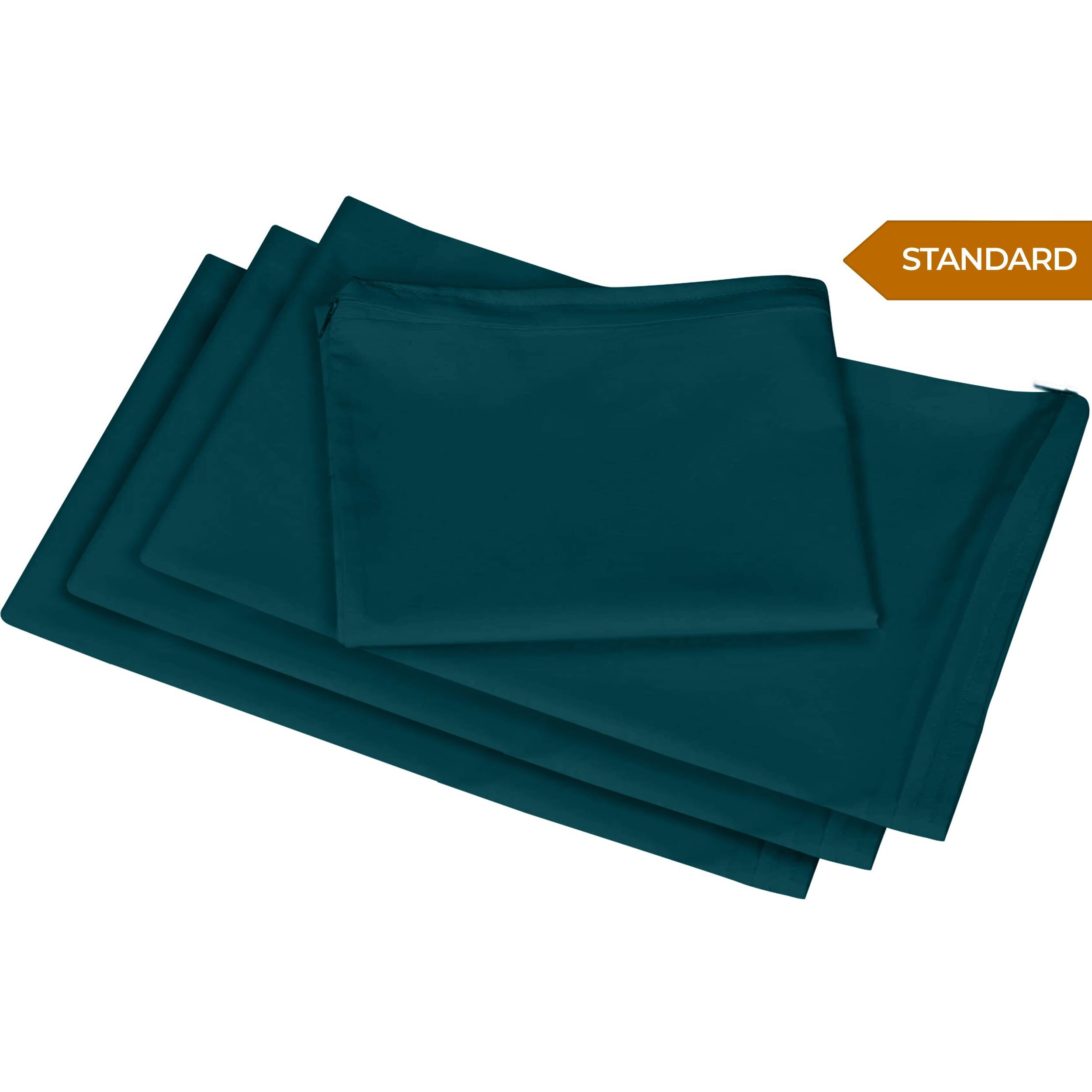 Utopia Bedding 4 Pack Waterproof Pillow Protectors With Zipper Standard Size (Teal), Bed Bug And Dust Mite Proof Pillow Case Covers, Moisture Wicking Pillow Encasements 20 X 26 Inches