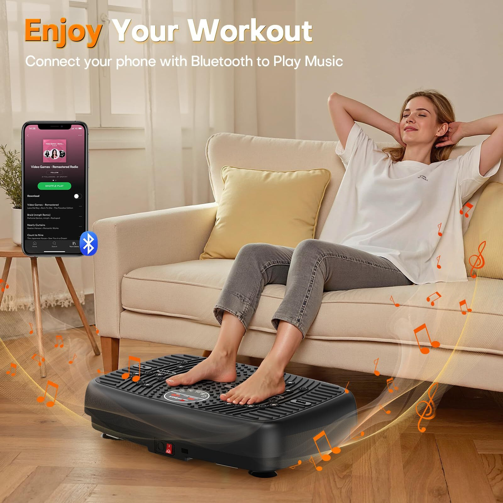 Vibration Plate Exercise Machine, 2025 Upgraded Double Motors Vibration Plate For Lymphatic Drainage, Evospark 3D Pro Vibration Plates For Weight Loss,450 Lbs Capacity Vibrate Fitness Platform
