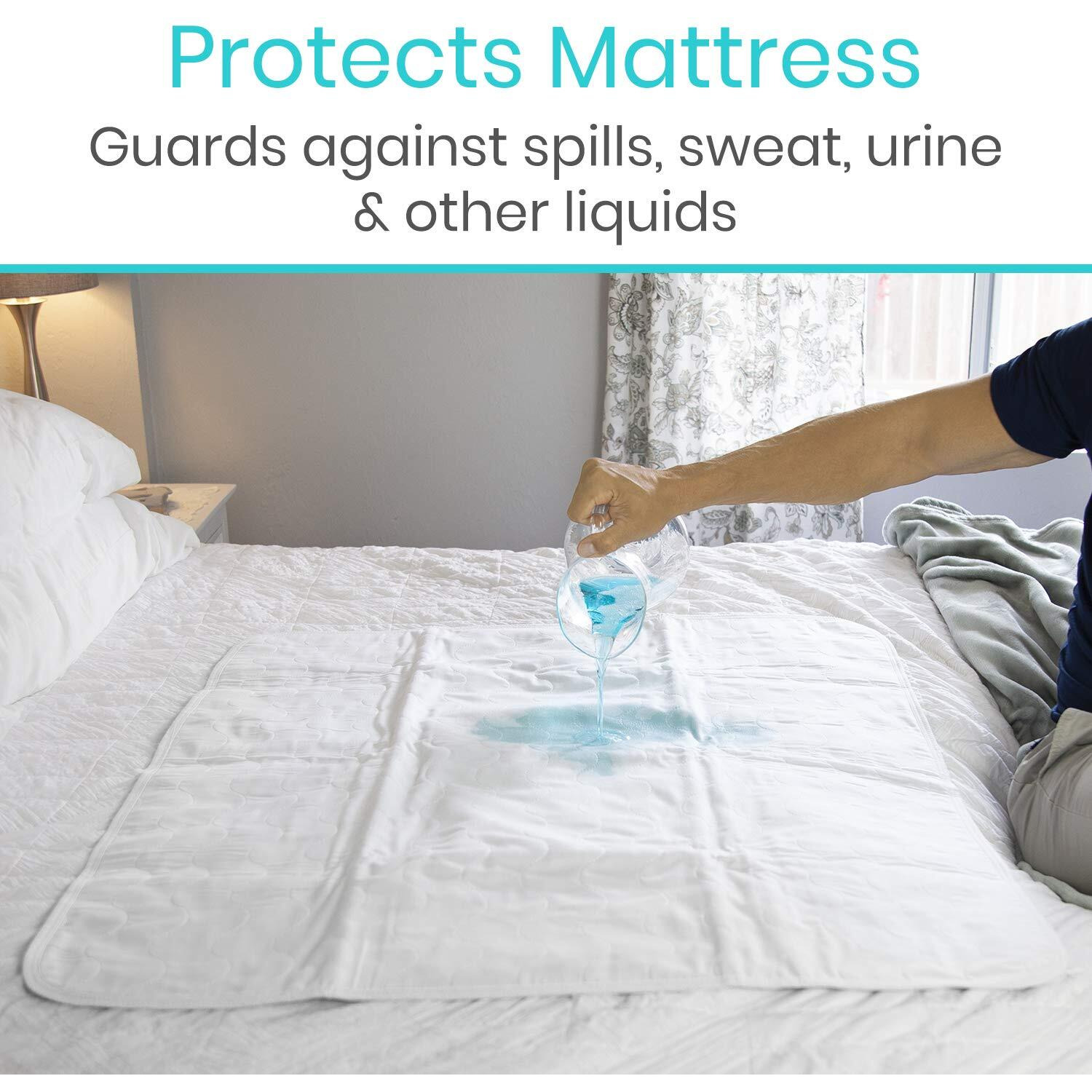 Vive Bed Pads For Incontinence Washable, Bed Wetting Protection For Adults & Elderly - Waterproof Reusable Underpads For Women, Men, Kids, Pets (34"" X 36"", 1.00)